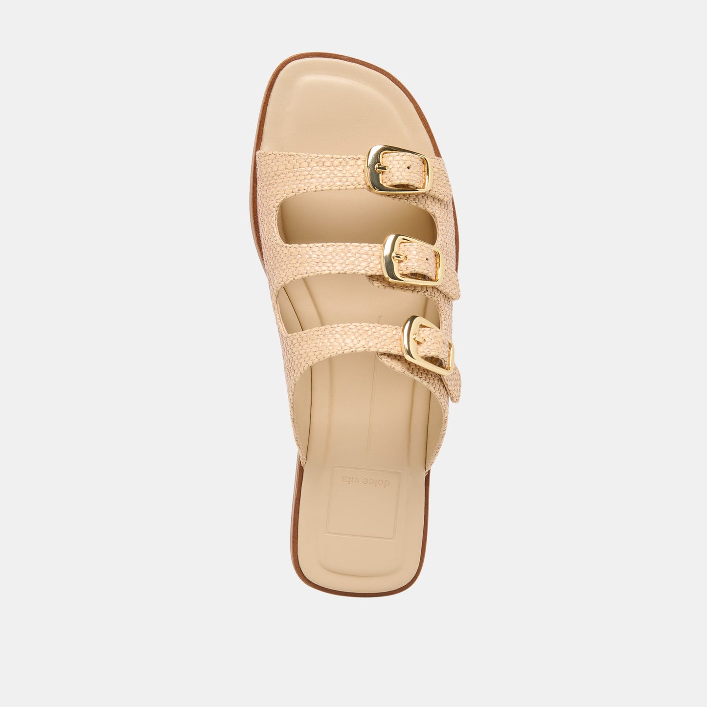 Dolce Vita FIN Sand Raffia Open-Toe Slide Sandals