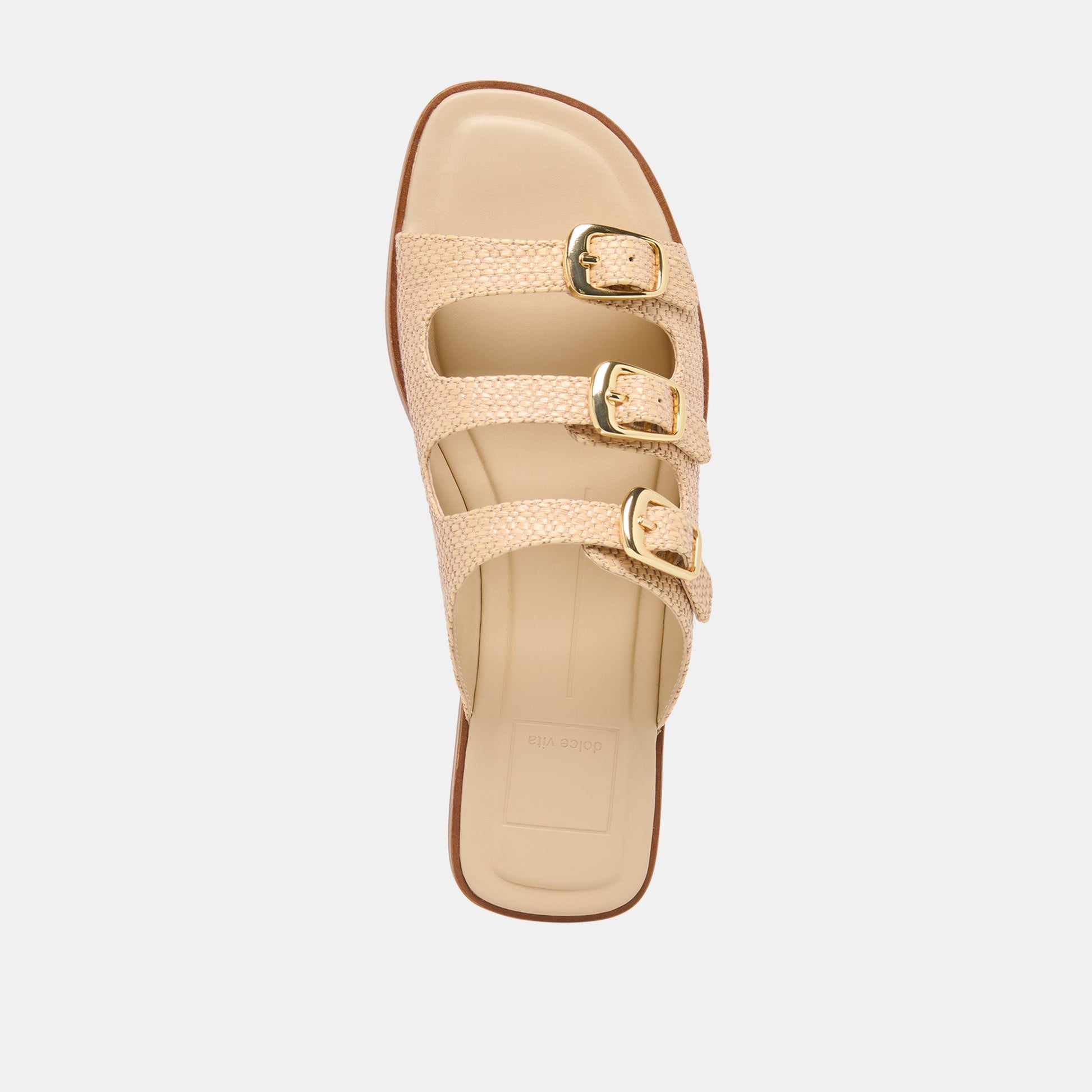 Dolce Vita FIN Sand Raffia Open-Toe Slide Sandals
