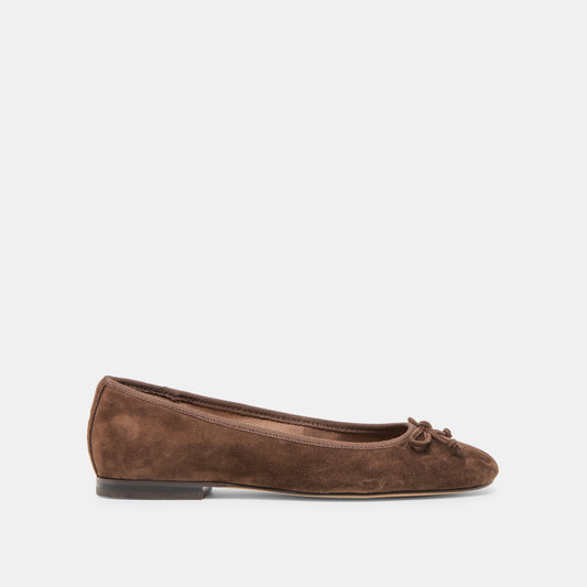Dolce Vita Ritla Wide Dk Brown Suede Ballet Flats