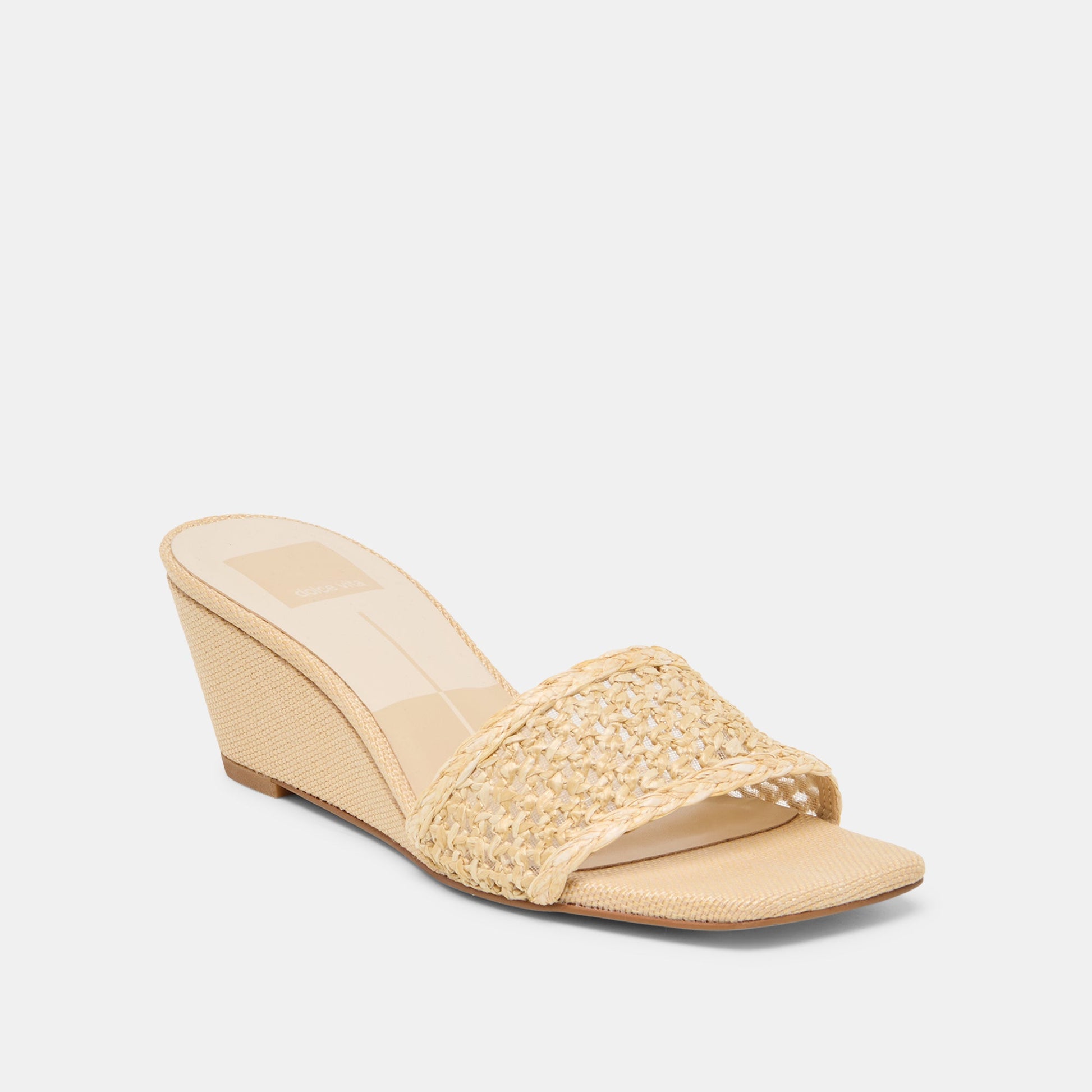 Dolce Vita Qaily Wide Lt Natural Raffia Wedges