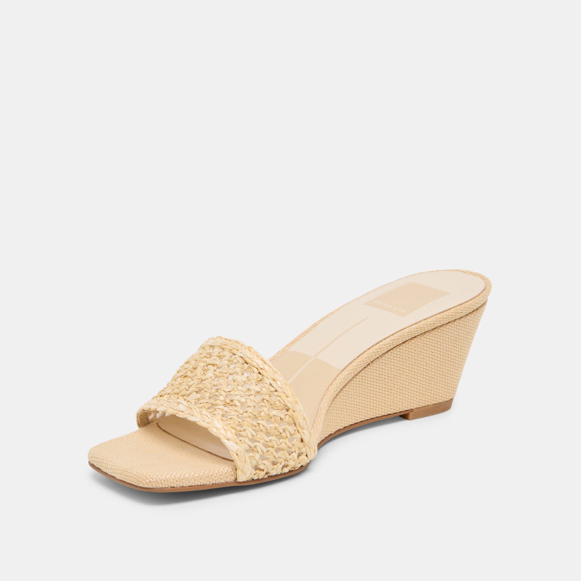 Dolce Vita Qaily Wide Lt Natural Raffia Wedges