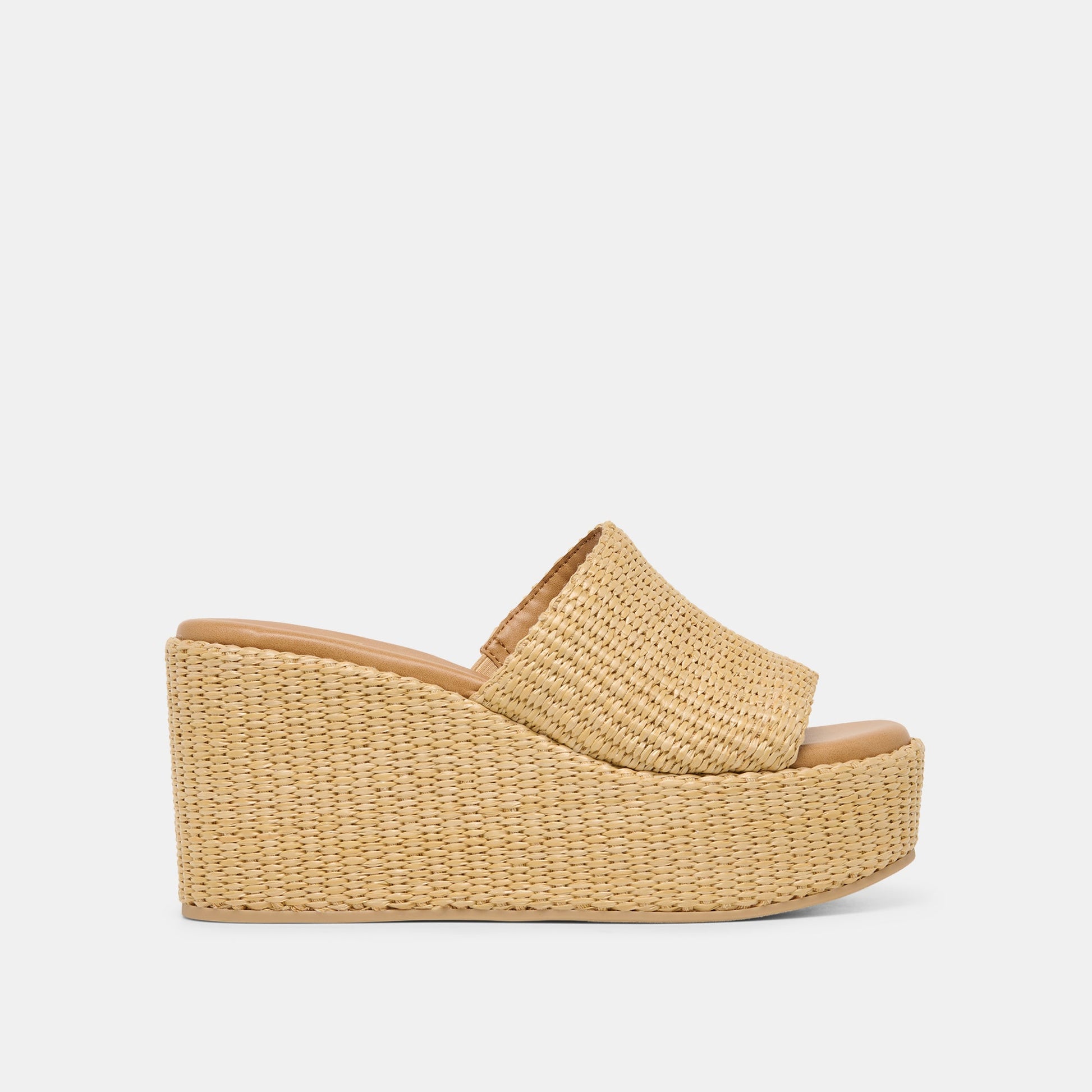 Dolce Vita Joclyn Wide Lt Natural Raffia Wedges