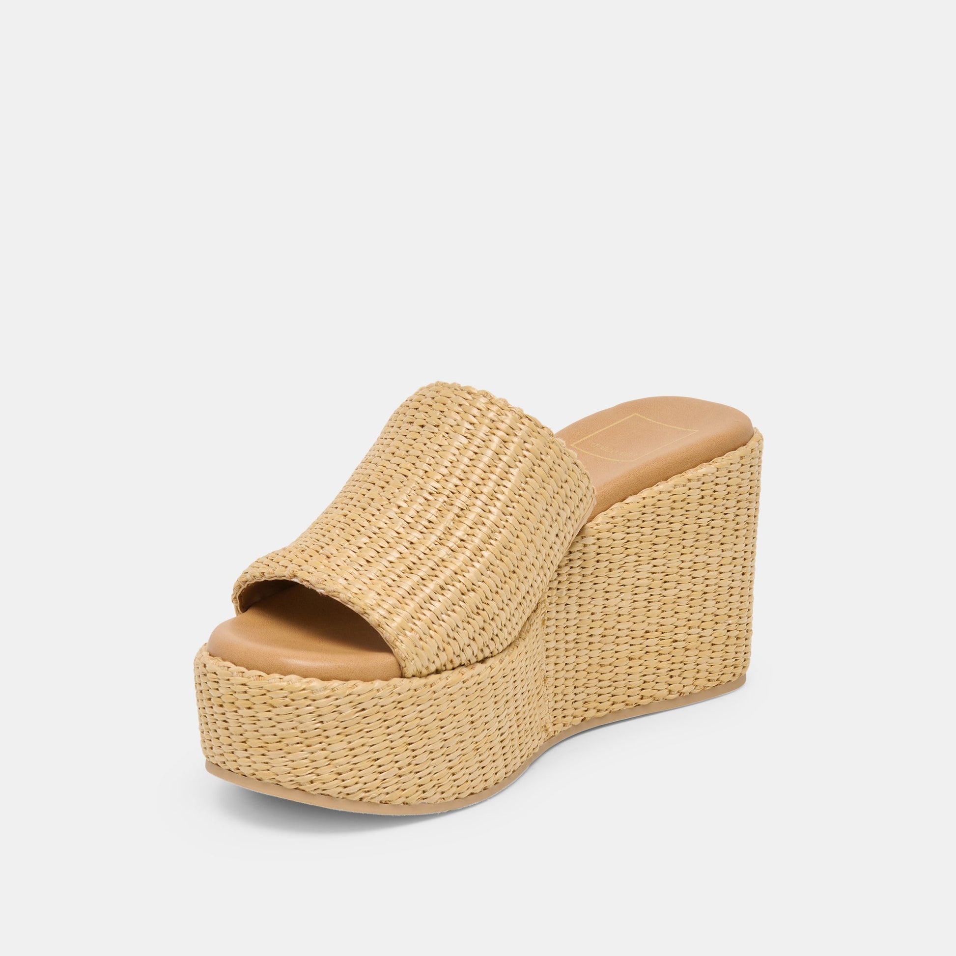 Dolce Vita Joclyn Wide Lt Natural Raffia Wedges