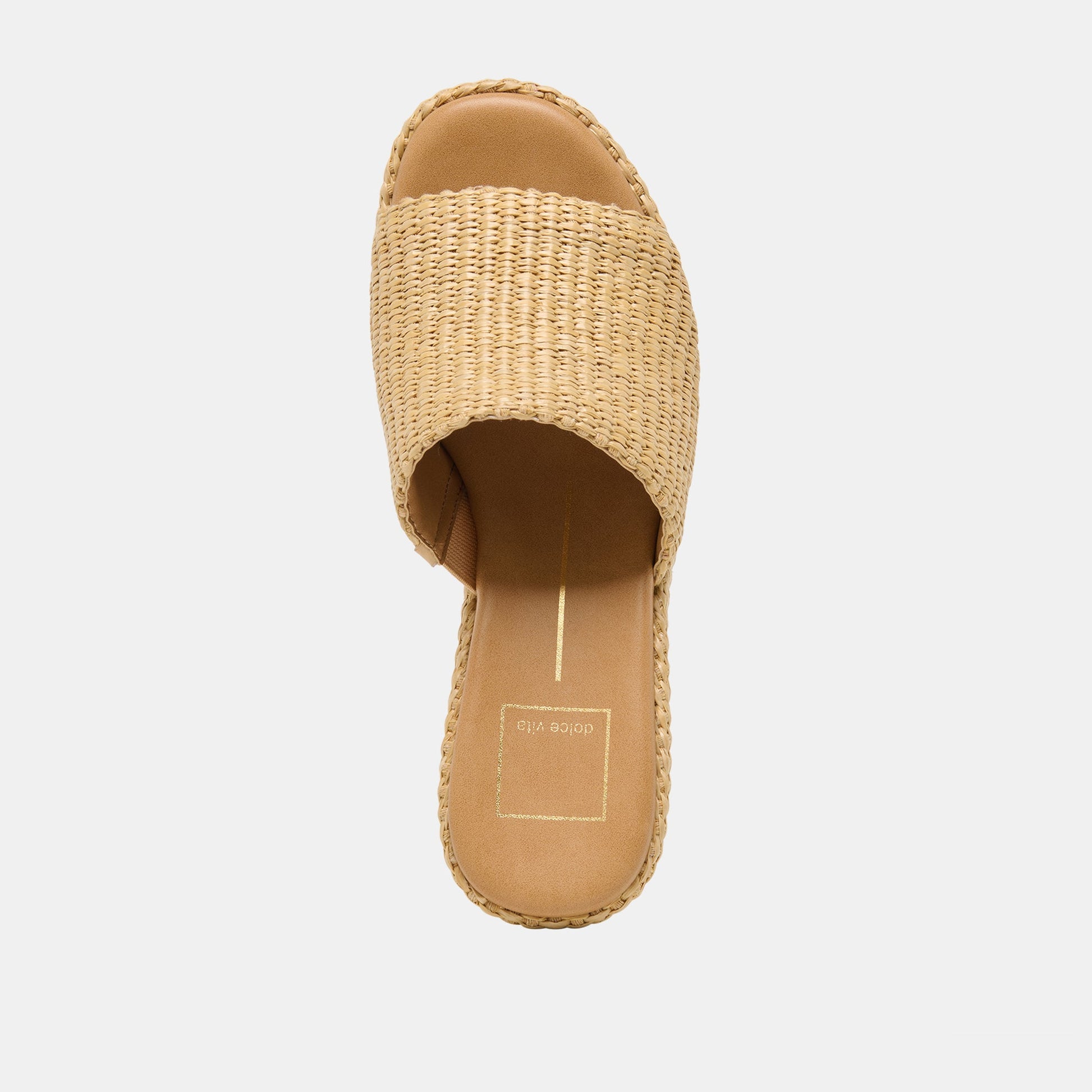 Dolce Vita Joclyn Wide Lt Natural Raffia Wedges