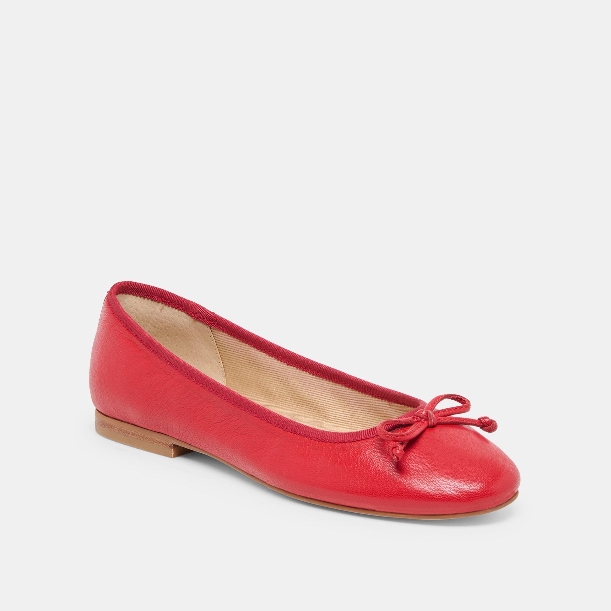 Dolce Vita Ritla Wide Cherry Leather Ballet Flats