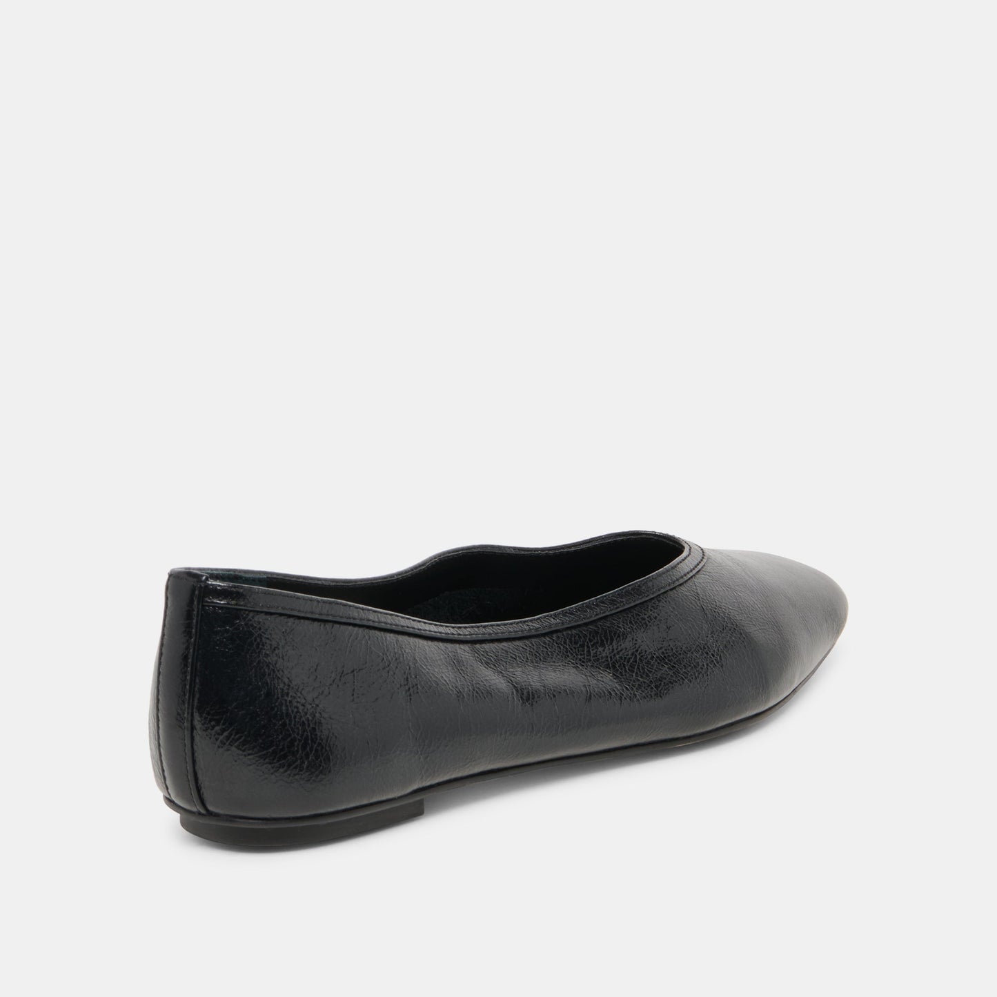 Dolce Vita CARET Black Leather Pointed-Toe Ballet Flats