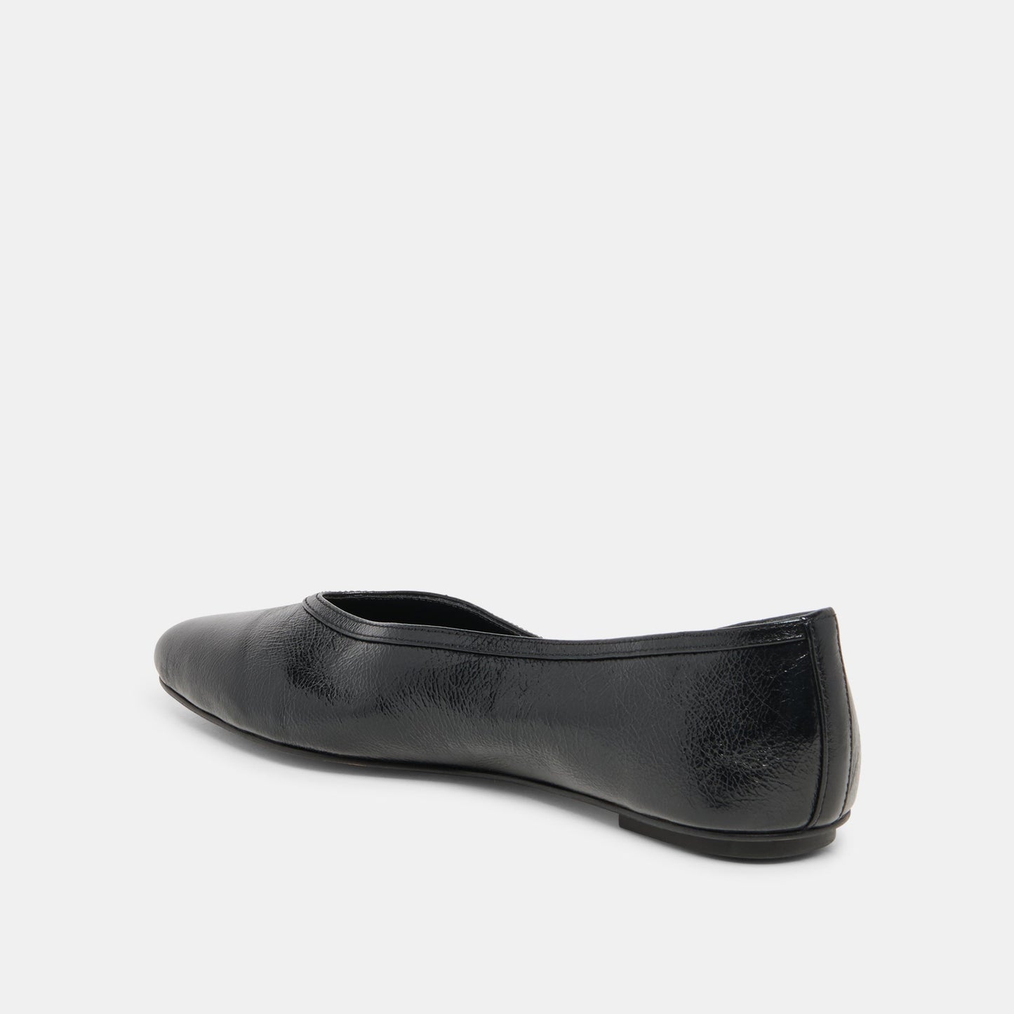 Dolce Vita CARET Black Leather Pointed-Toe Ballet Flats