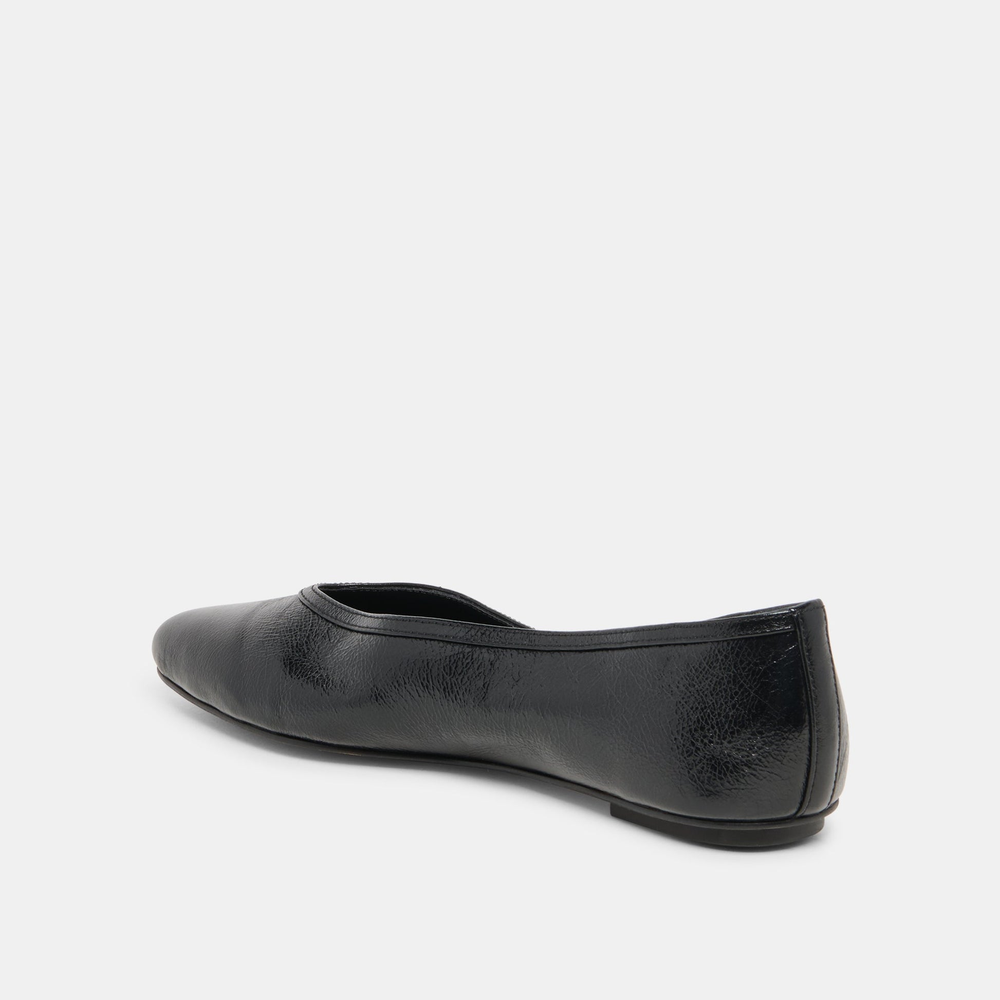 Dolce Vita CARET Black Leather Pointed-Toe Ballet Flats