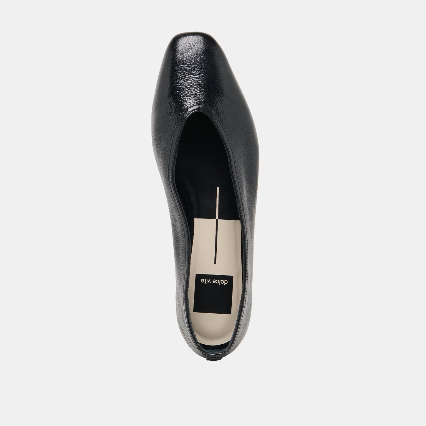 Dolce Vita CARET Black Leather Pointed-Toe Ballet Flats