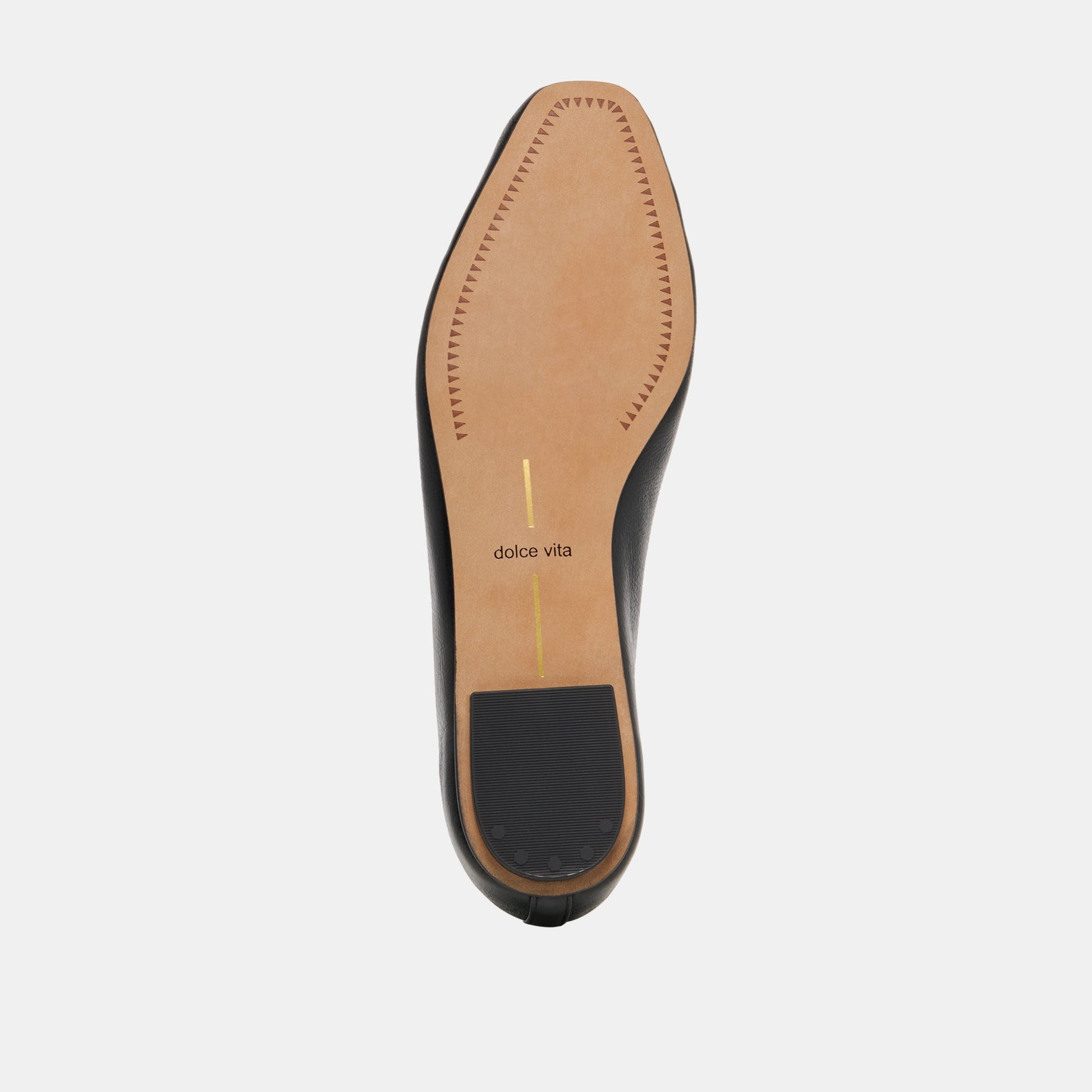 Dolce Vita CARET Black Leather Pointed-Toe Ballet Flats