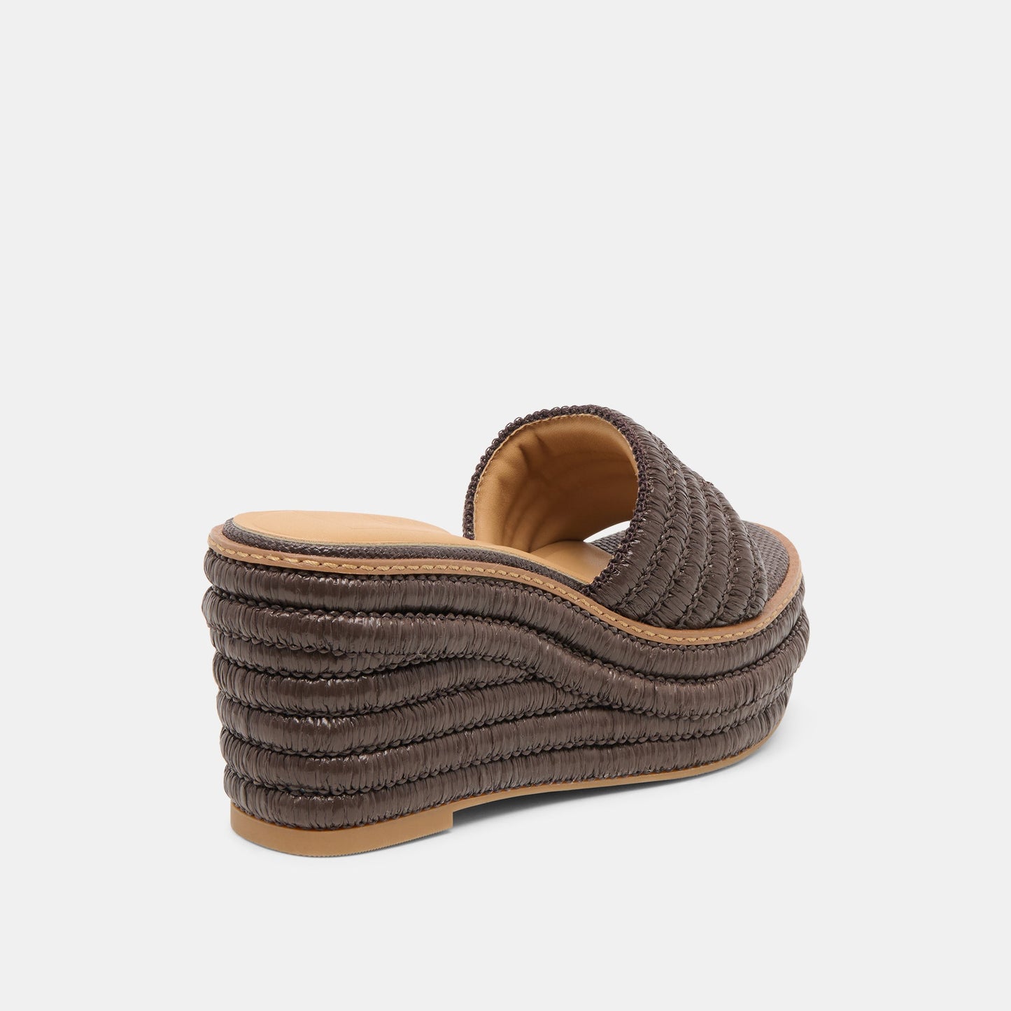 Dolce Vita Throne Wide Chocolate Raffia Wedges