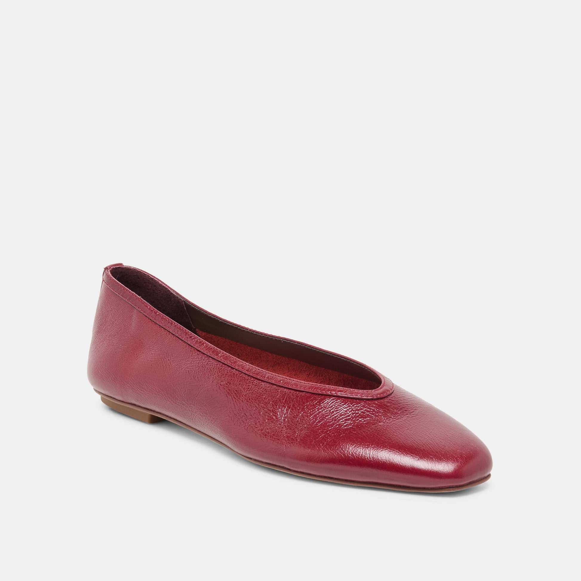 Dolce Vita CARET Garnet Leather Pointed-Toe Ballet Flats
