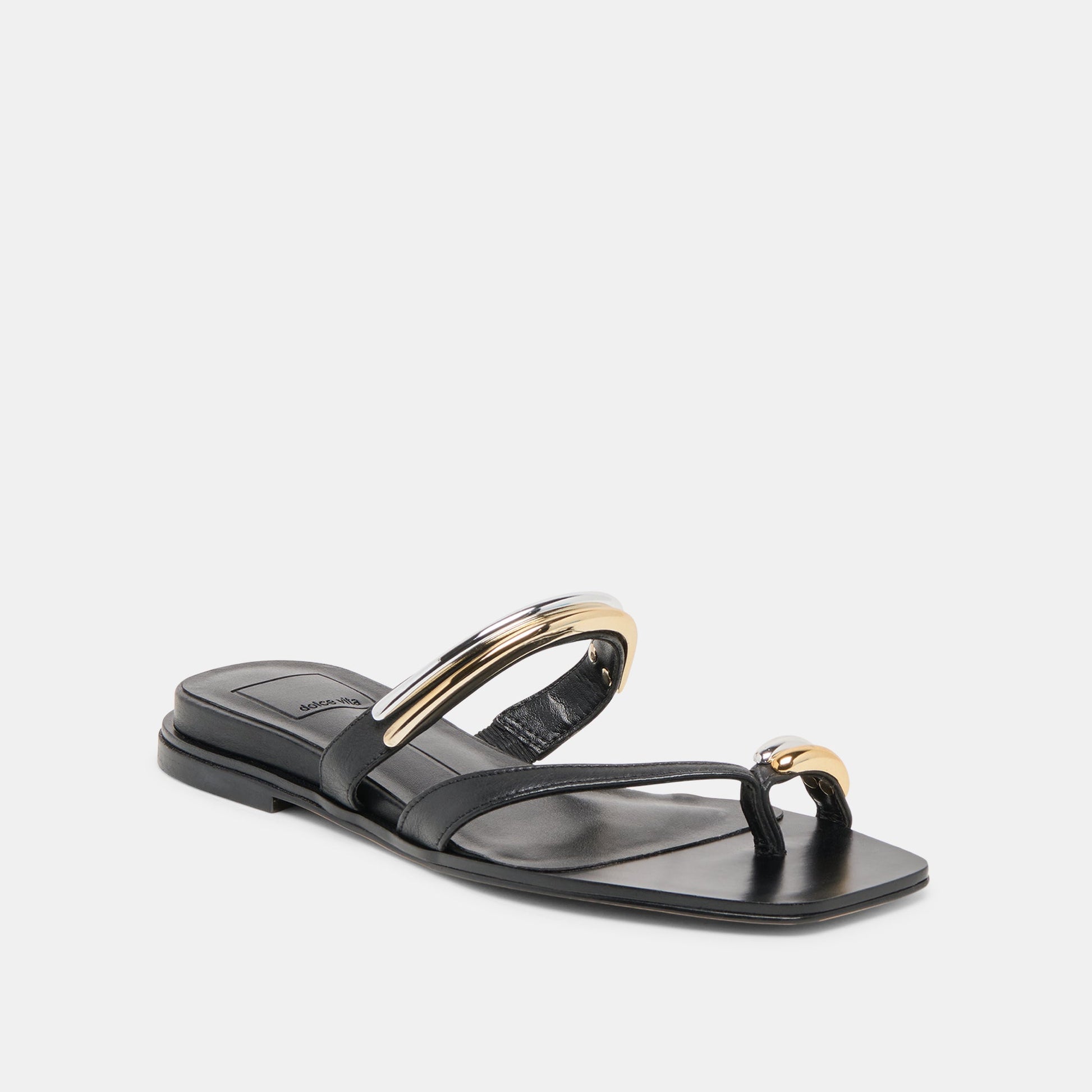 Dolce Vita Tarina Black Leather Sandals