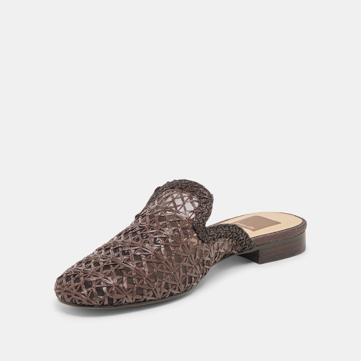 Dolce Vita Kirt Chocolate Cross Hatch Raffia Flats