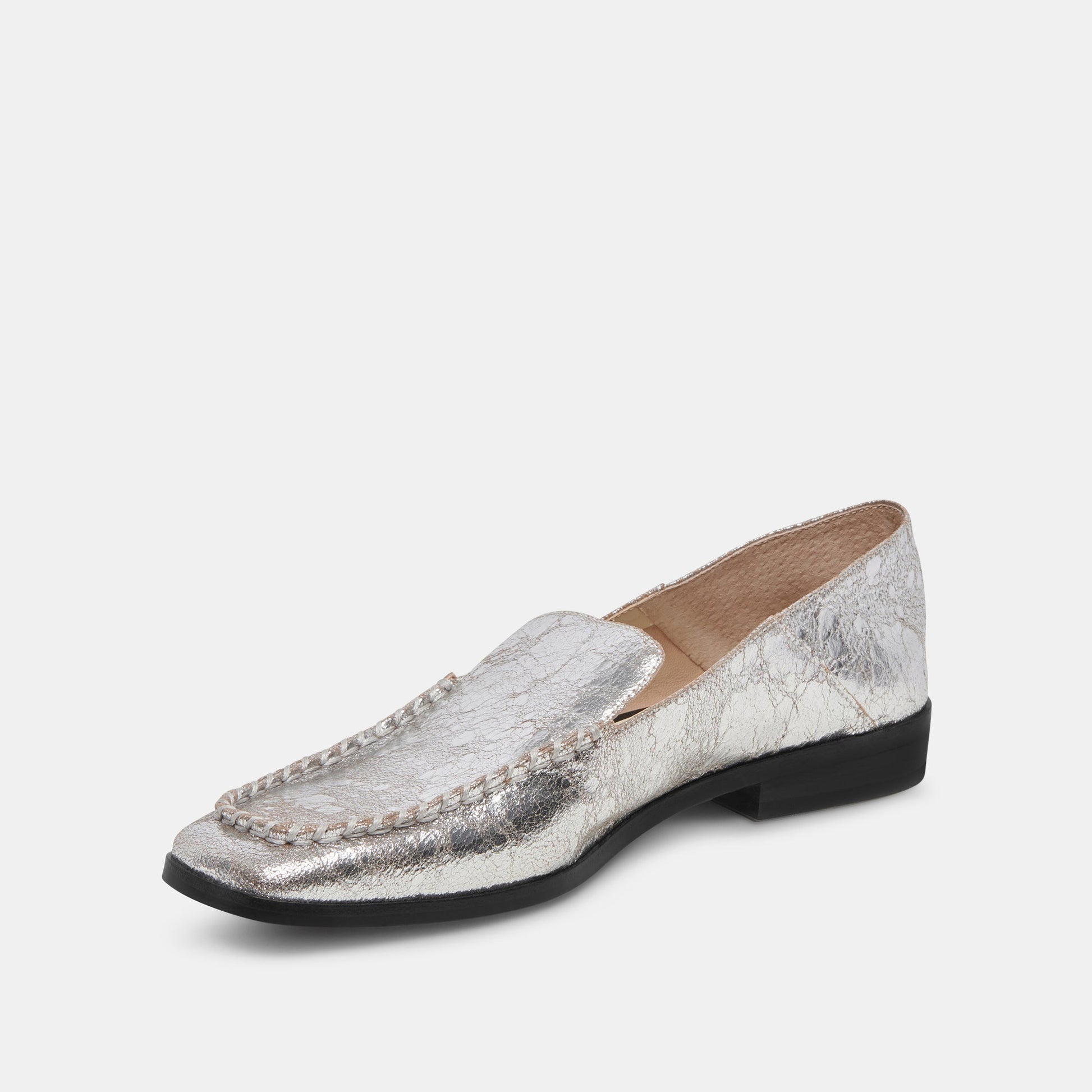 Dolce Vita Beny Flats Silver Distressed Leather | Silver Leather Flats for Women
 – Dolce Vita