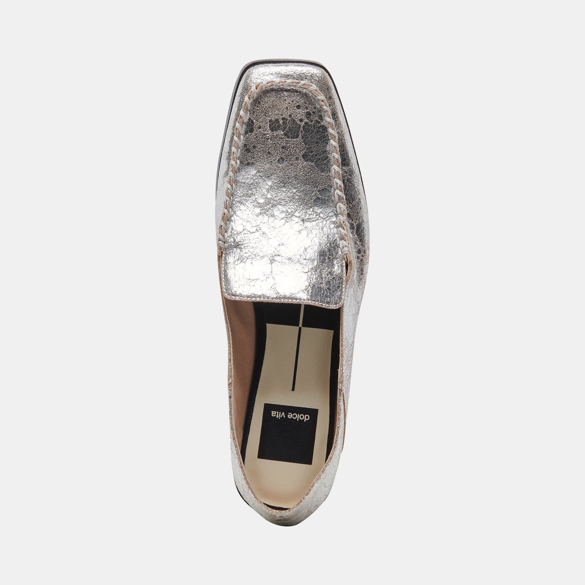 Dolce Vita Beny Flats Silver Distressed Leather | Silver Leather Flats for Women
 – Dolce Vita