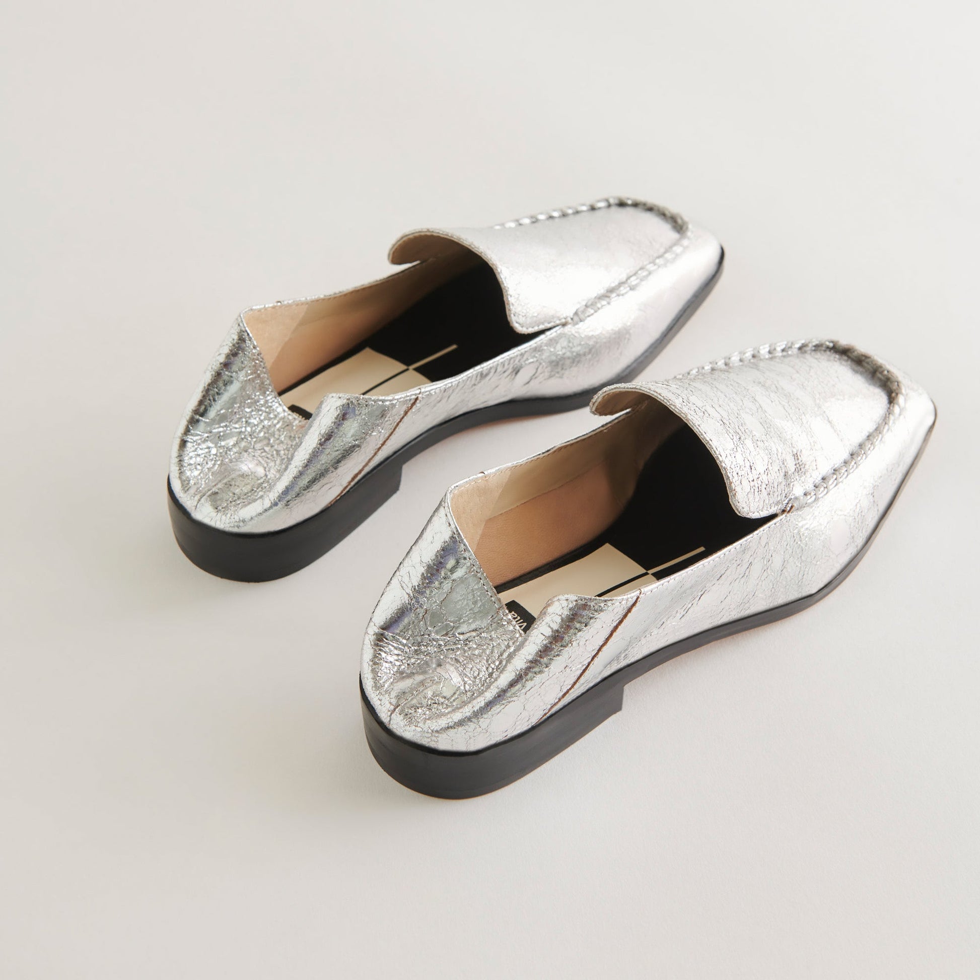 Dolce Vita Beny Flats Silver Distressed Leather | Silver Leather Flats for Women
 – Dolce Vita