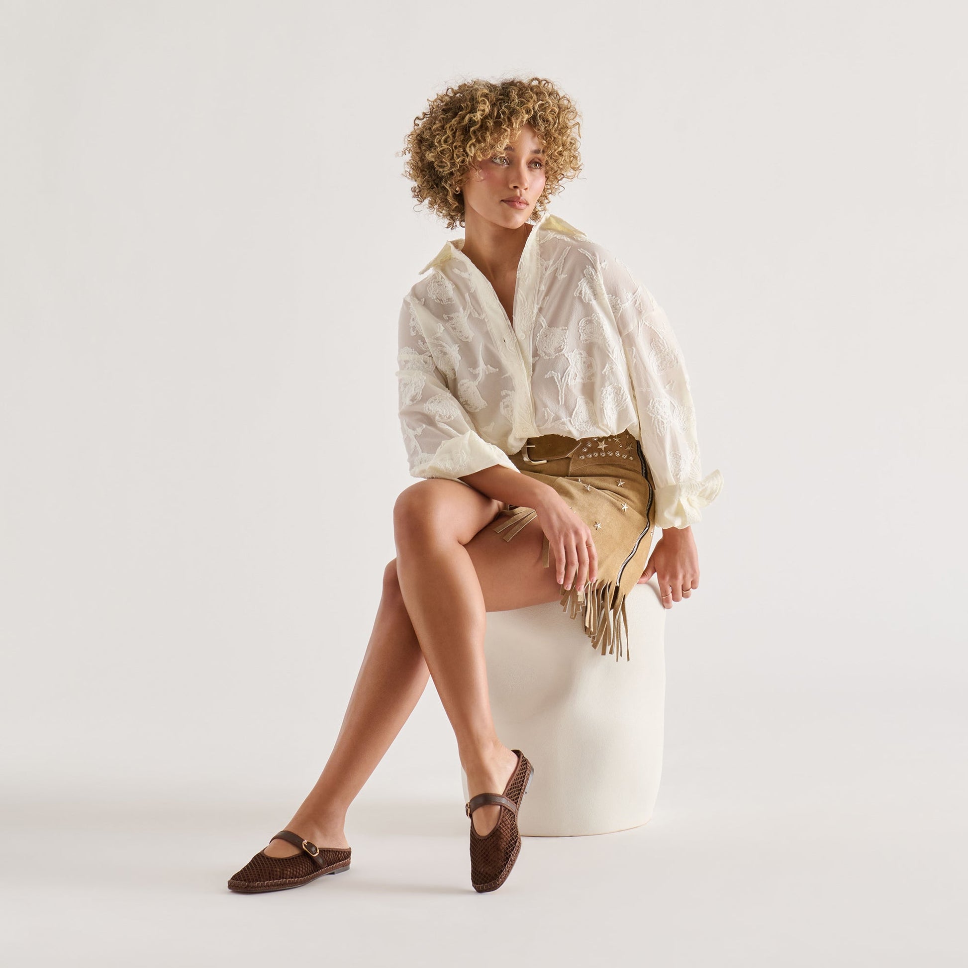 Dolce Vita Milie Chocolate Woven Mesh Flats
