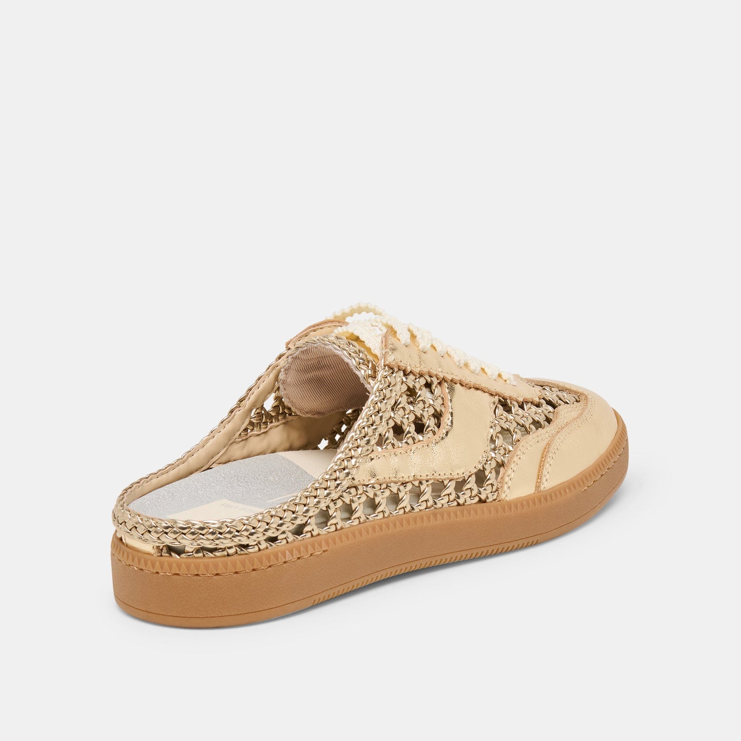 Dolce Vita Notice Slide Gold Woven Stella Sneakers