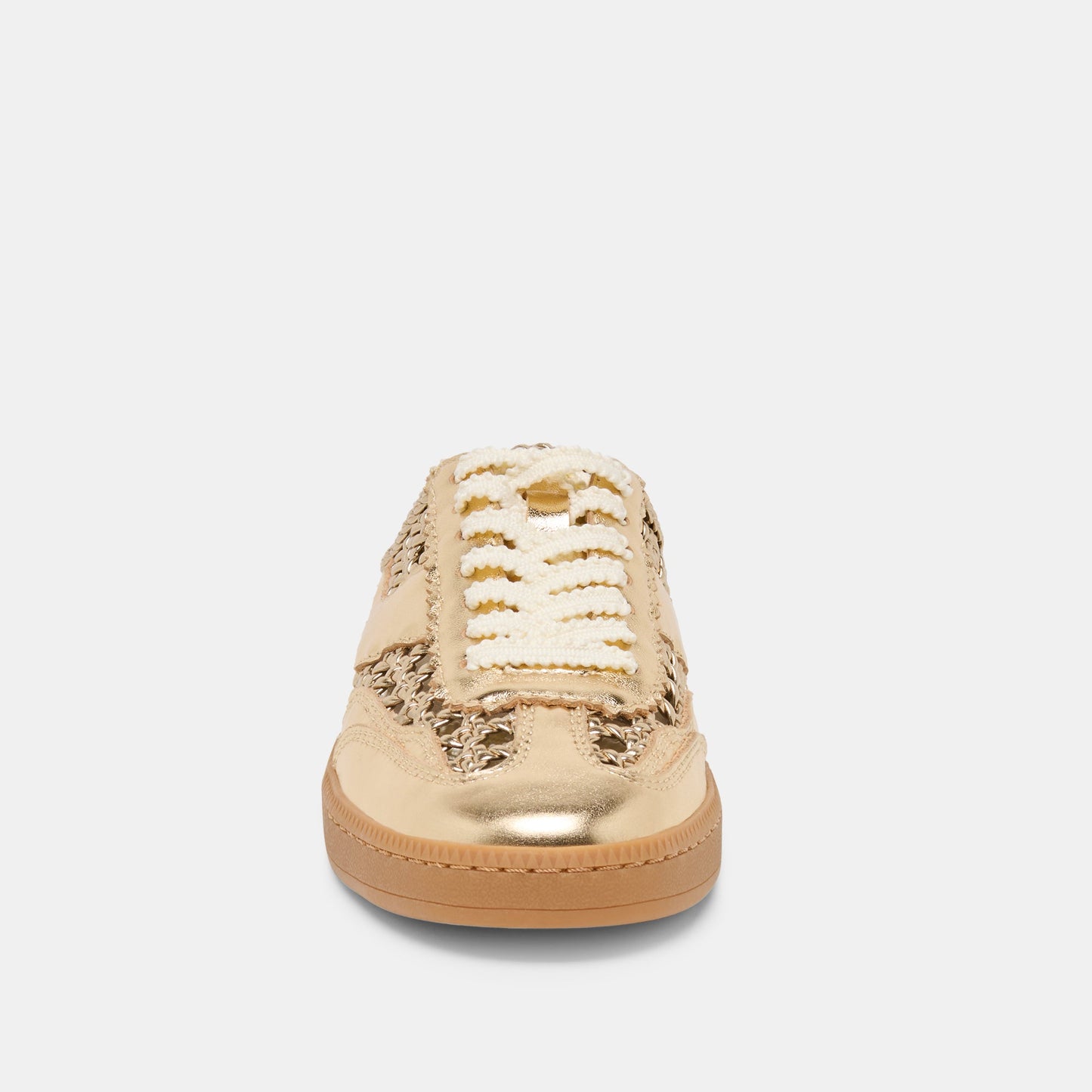 Dolce Vita Notice Slide Gold Woven Stella Sneakers