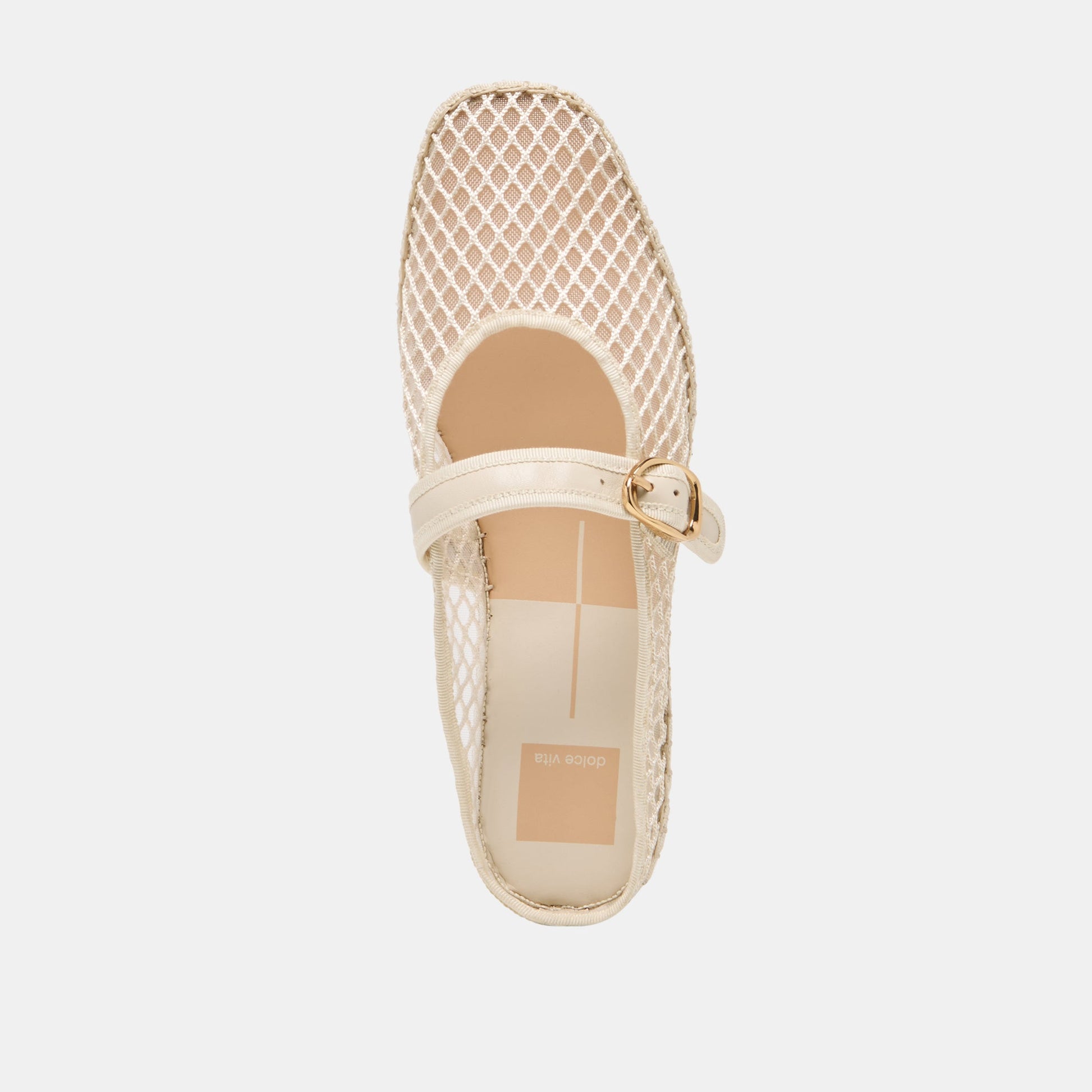 Dolce Vita Milie Ecru Woven Mesh Flats