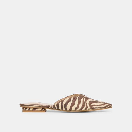 Dolce Vita Elm Beige Zebra Raffia Flats