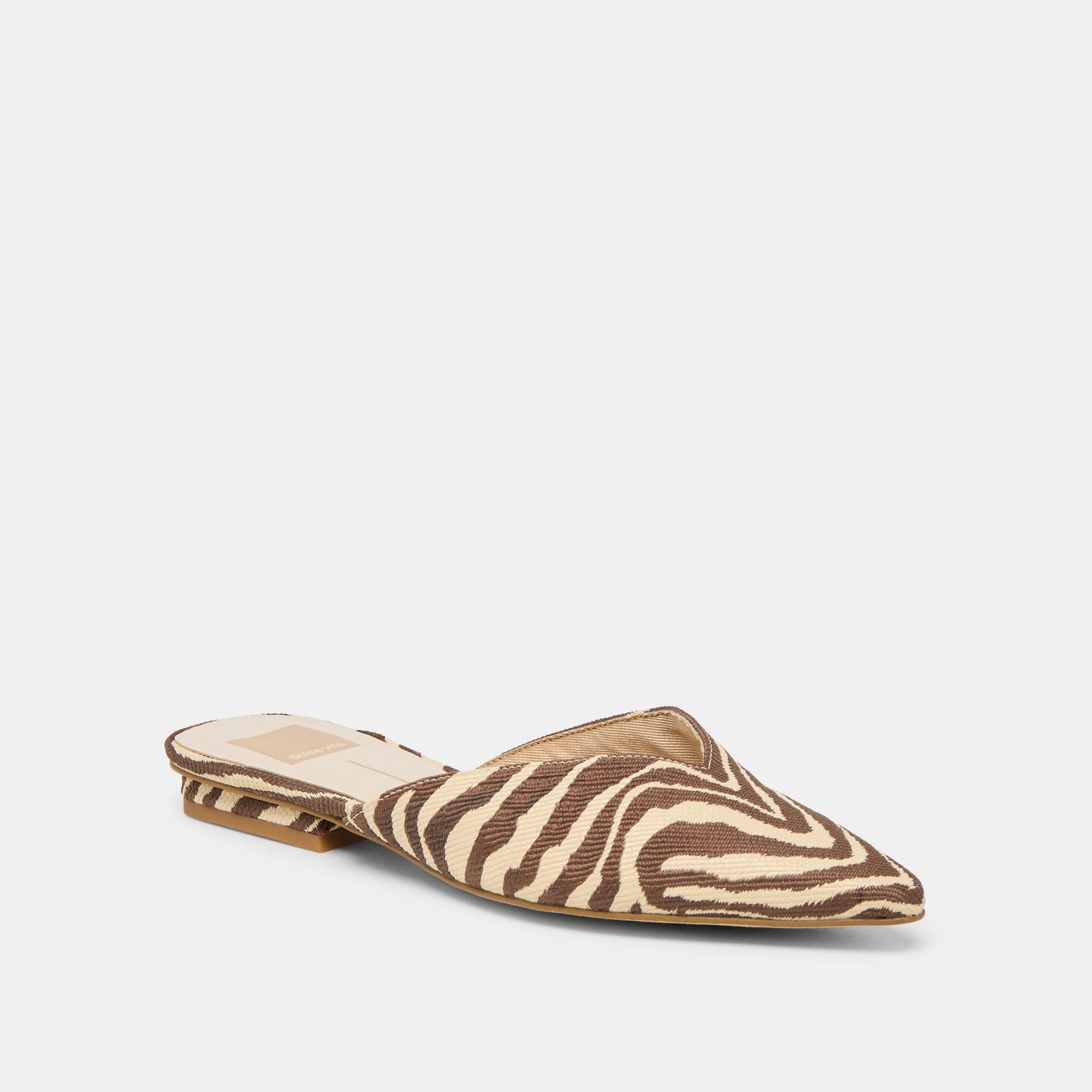 Dolce Vita Elm Beige Zebra Raffia Flats