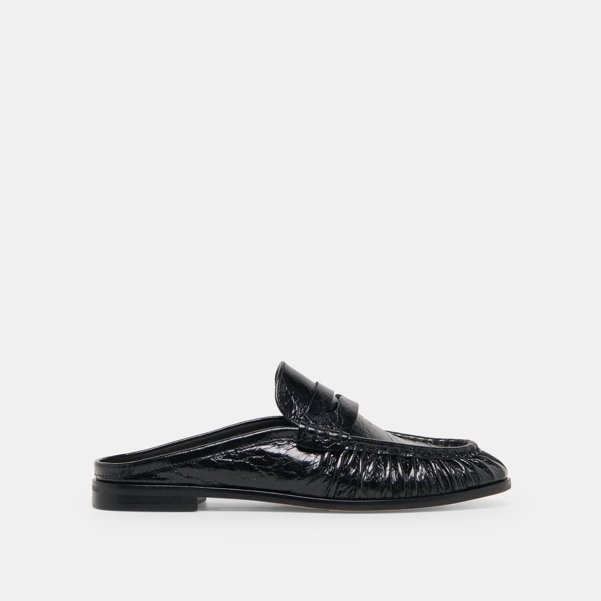 Dolce Vita BETZY Midnight Crinkle Patent Closed-Toe Slip-On Loafers