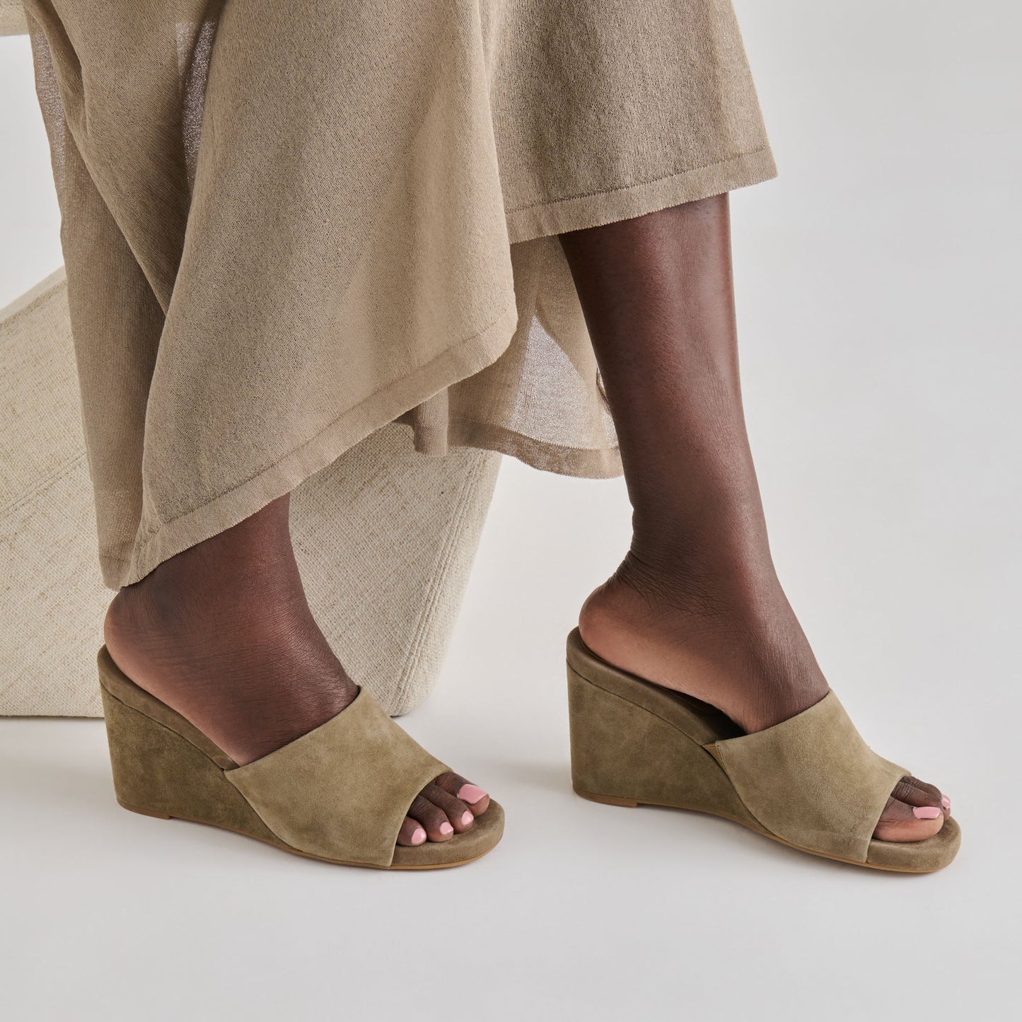 Dolce Vita Holta Olive Suede Wedges