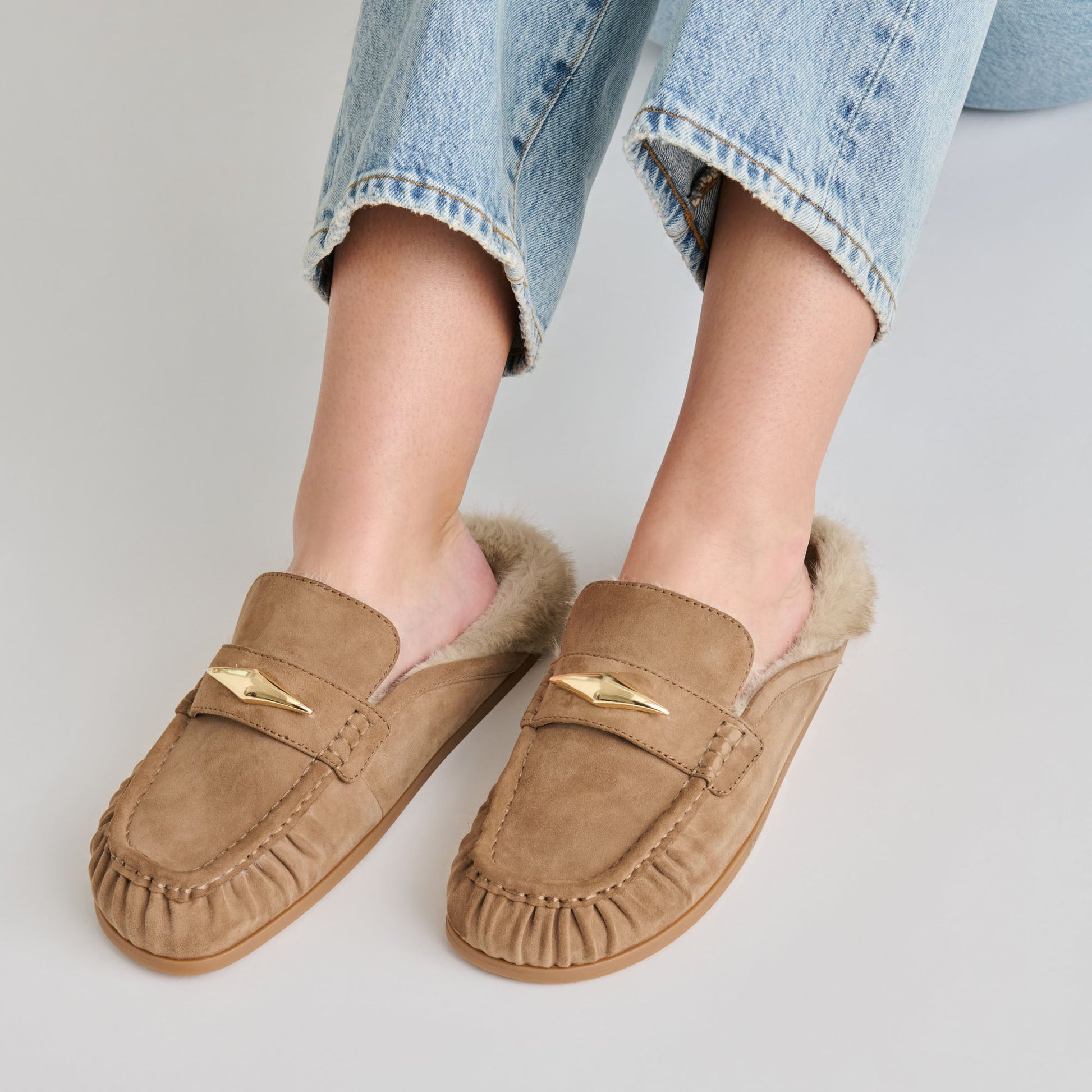 Dolce Vita Jodero Plush Mushroom Suede Flats
