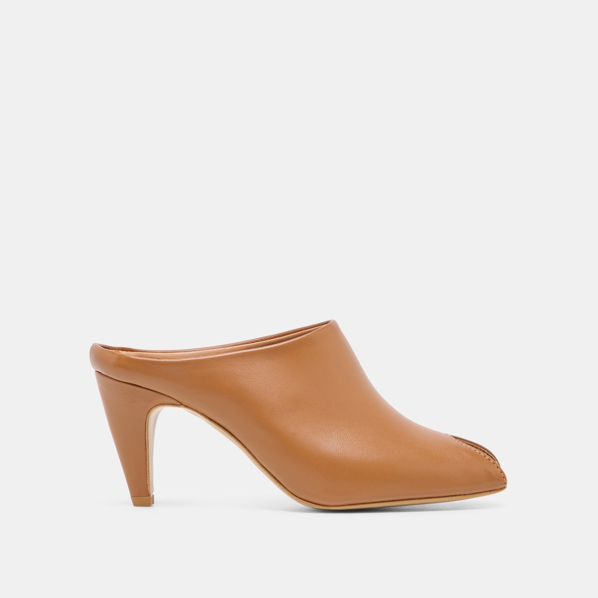 Dolce Vita MERY Brown Leather Peep-Toe Heels
