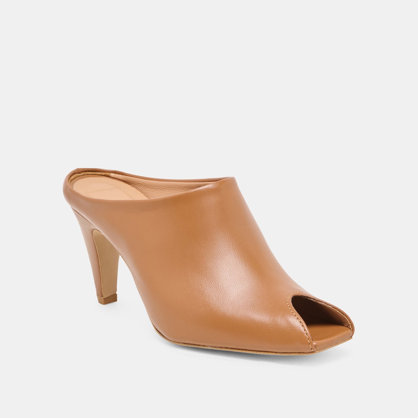Dolce Vita MERY Brown Leather Peep-Toe Heels