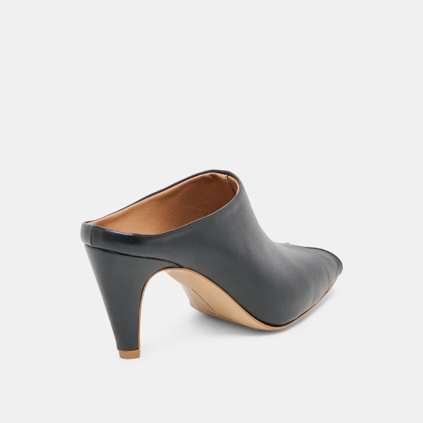 Dolce Vita MERY Black Leather Peep-Toe Heels