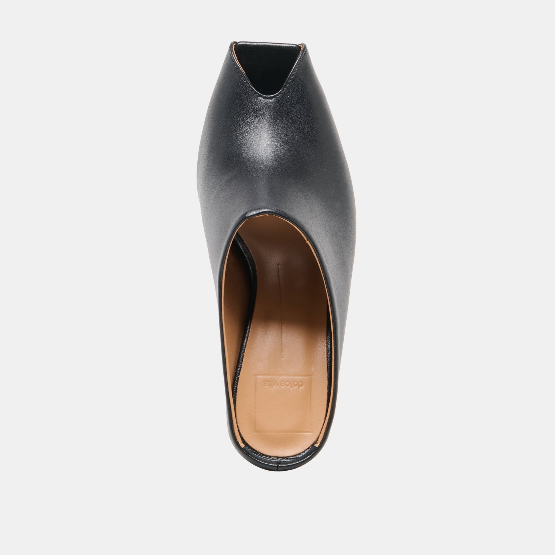 Dolce Vita MERY Black Leather Peep-Toe Heels