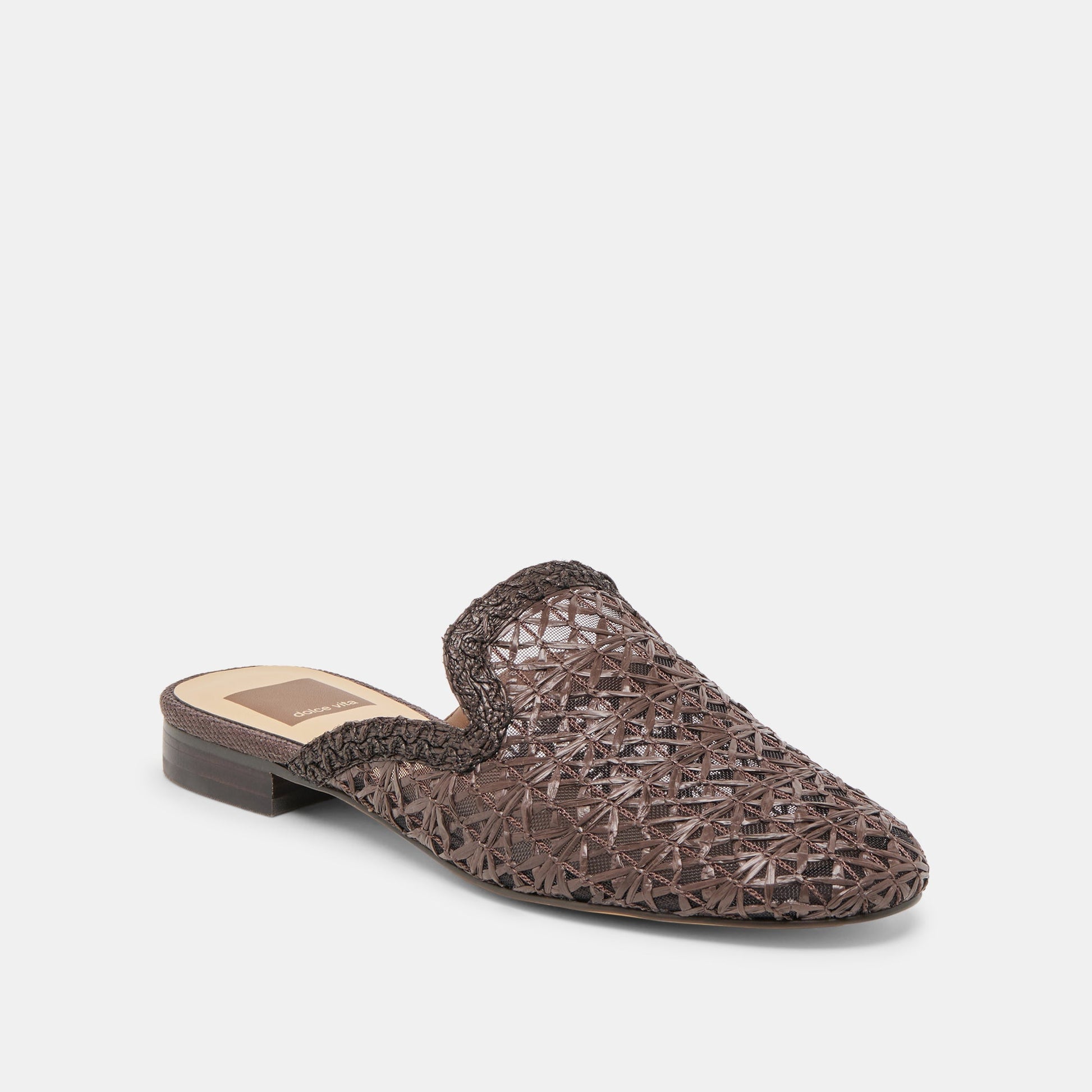 Dolce Vita Kirt Chocolate Cross Hatch Raffia Flats