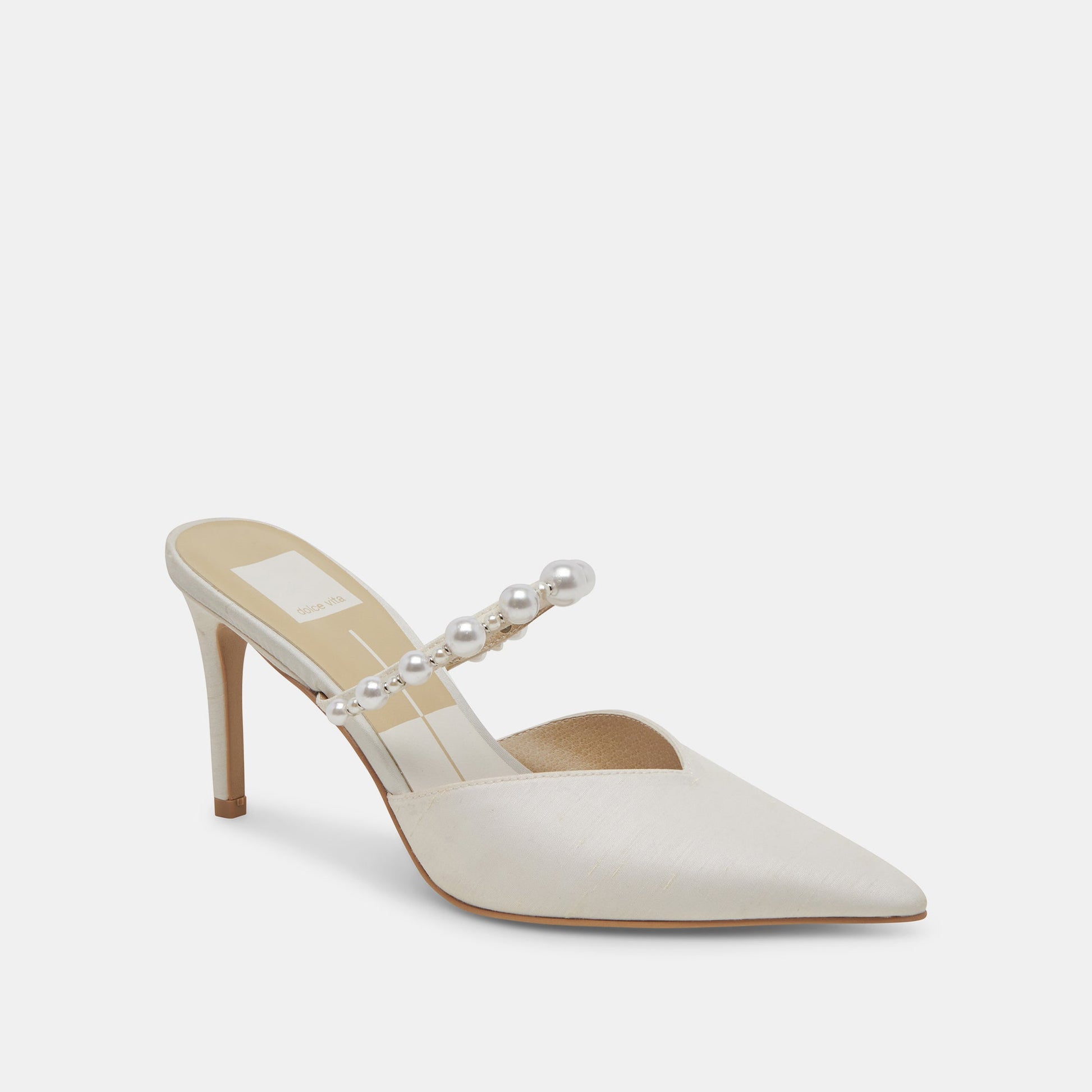 Dolce Vita KANIKA Pearl Heels Vanilla Silk | Vanilla Silk Pearl Tapered Heels
 – Dolce Vita