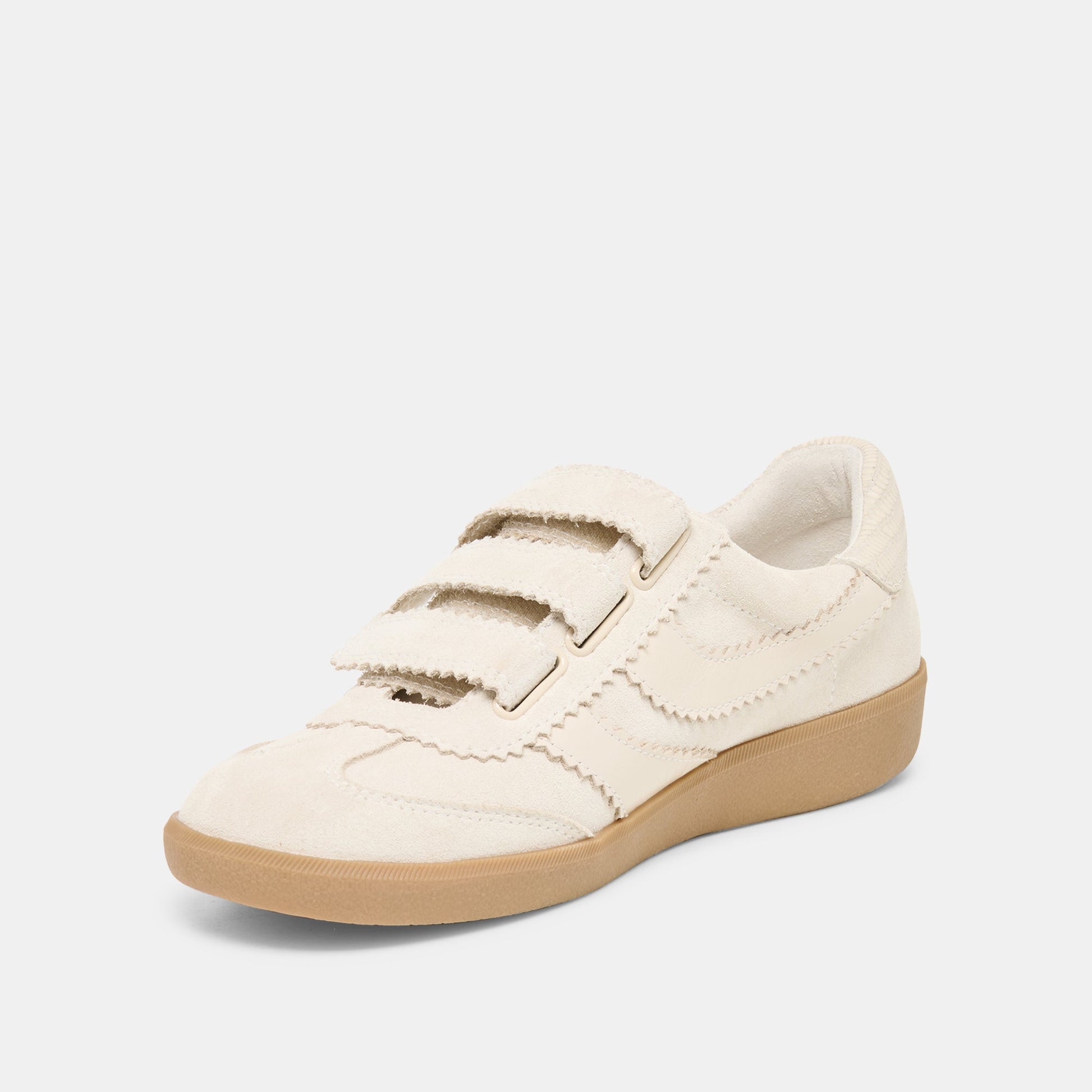 Dolce Vita Merit Velcro Ivory Leather Sneakers