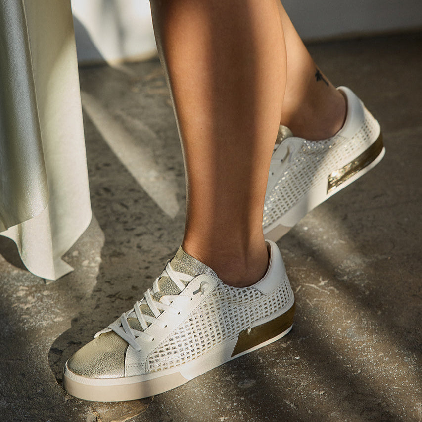 Dolce Vita ZINA SNEAKERS BONE GOLD WOVEN
 – Dolce Vita