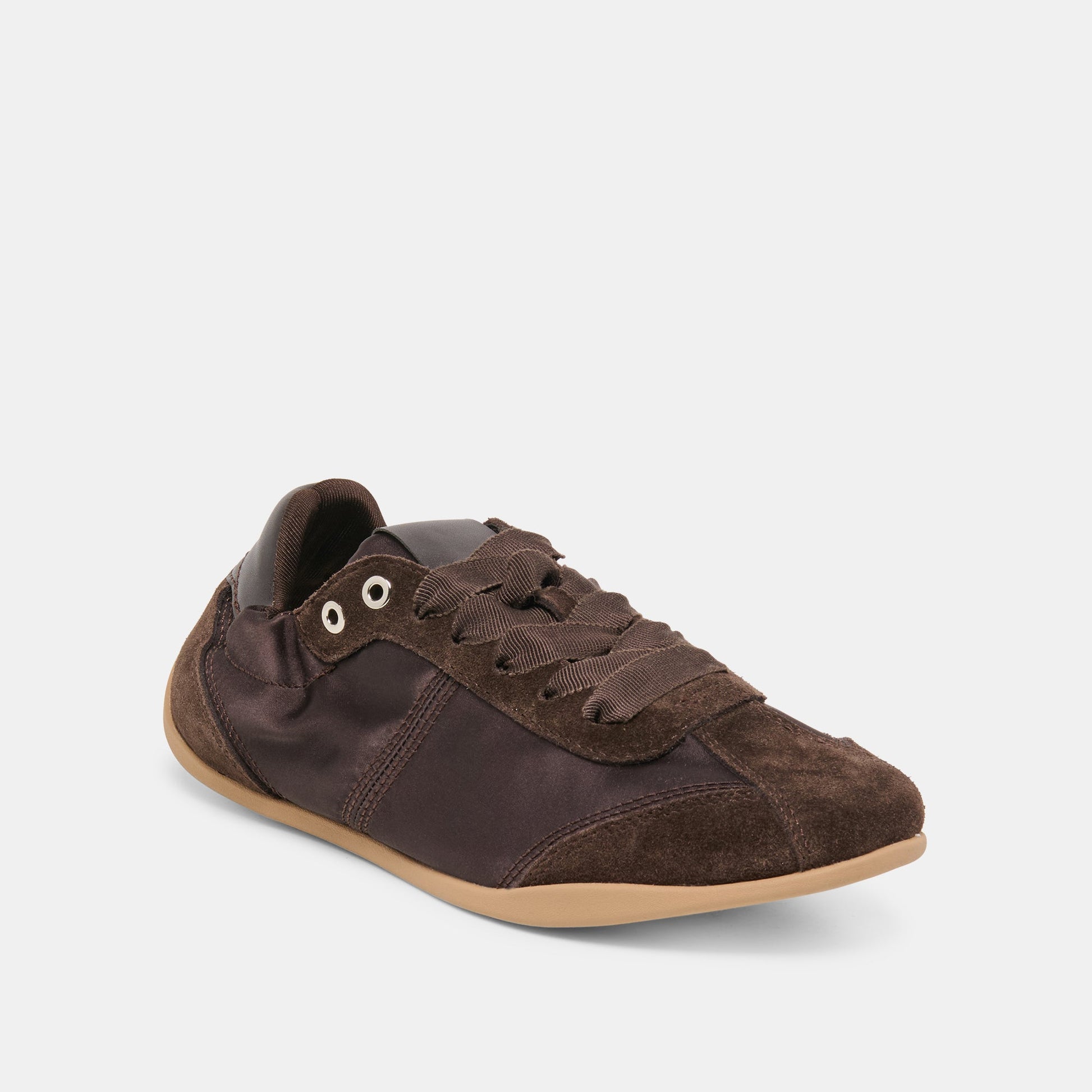 Dolce Vita Dakoda Dk Brown Satin Sneakers