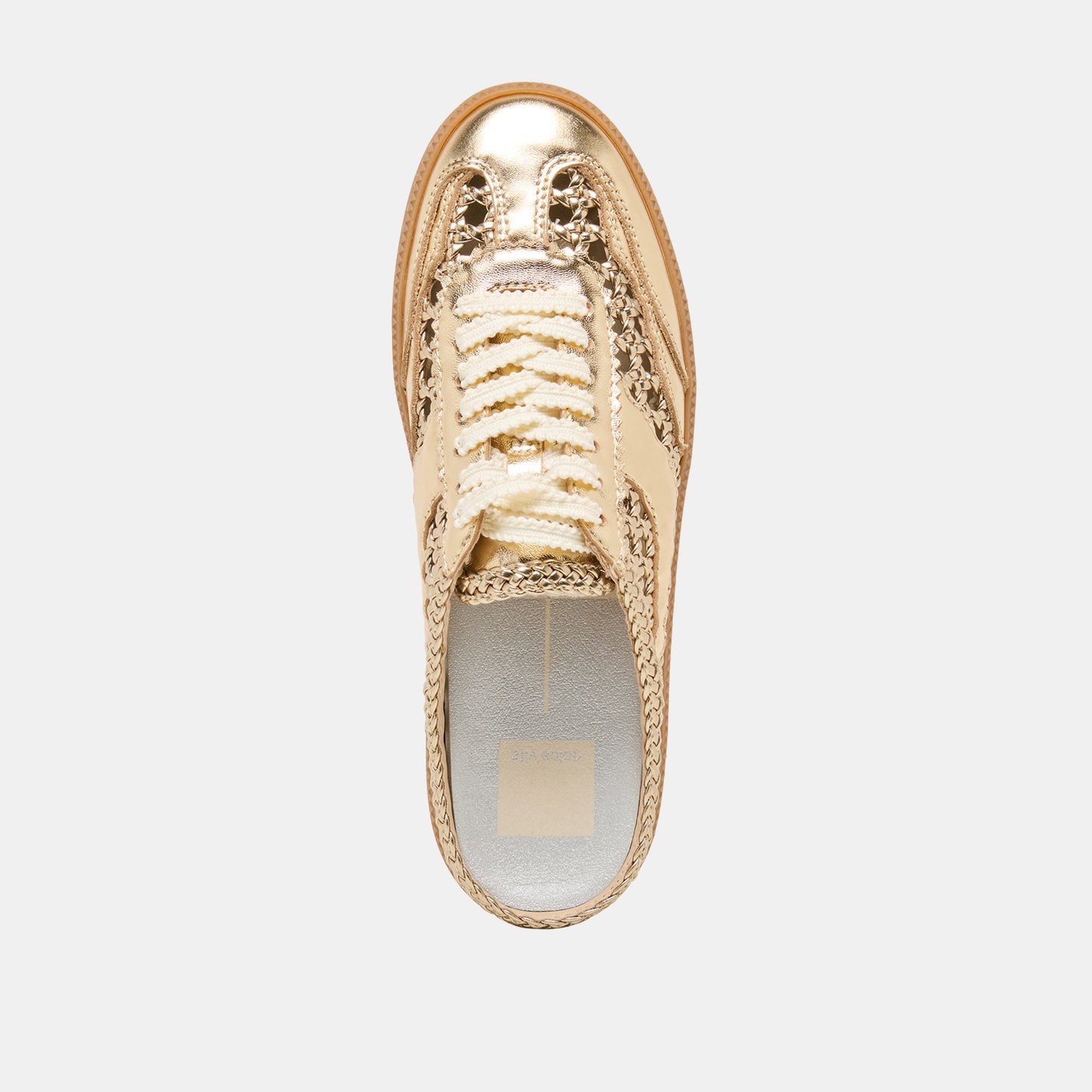 Dolce Vita Notice Slide Gold Woven Stella Sneakers