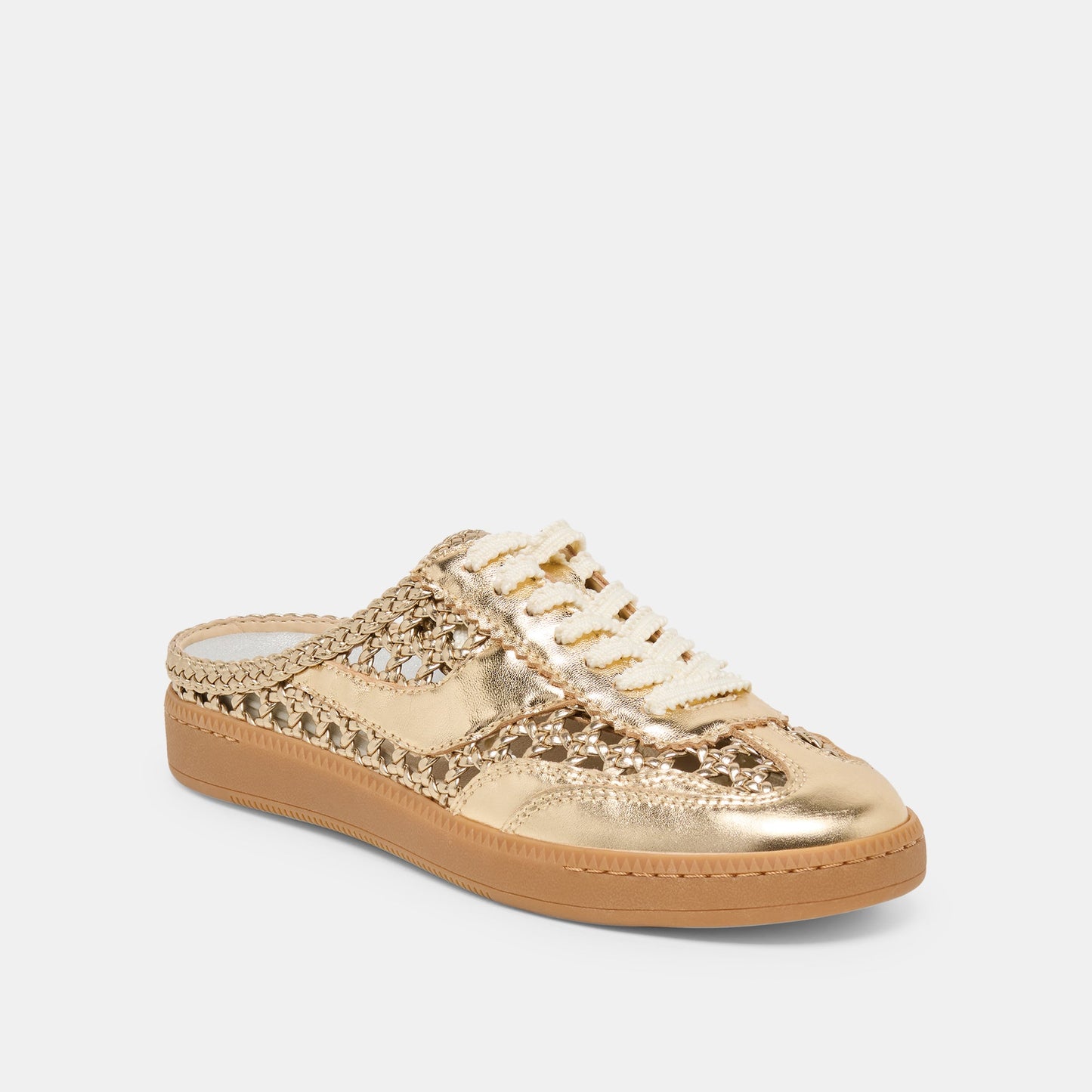 Dolce Vita Notice Slide Gold Woven Stella Sneakers