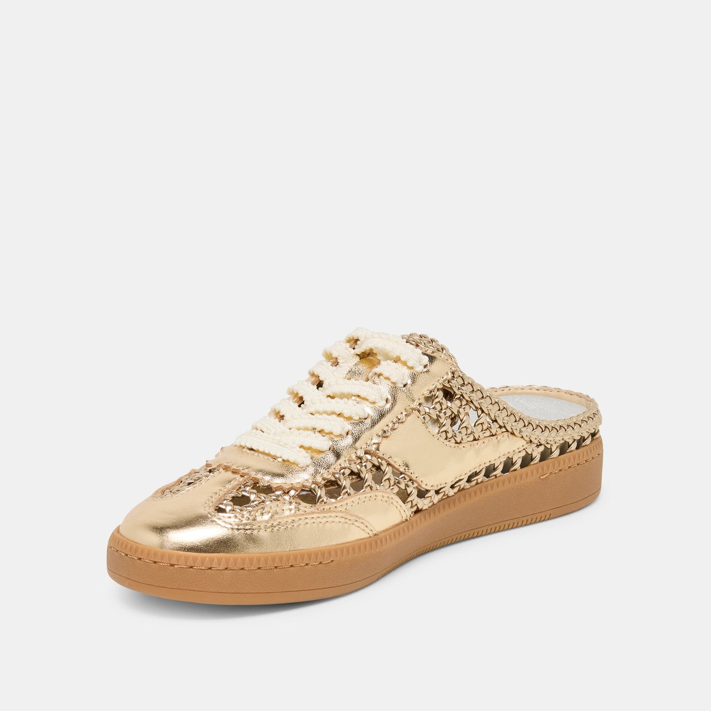 Dolce Vita Notice Slide Gold Woven Stella Sneakers