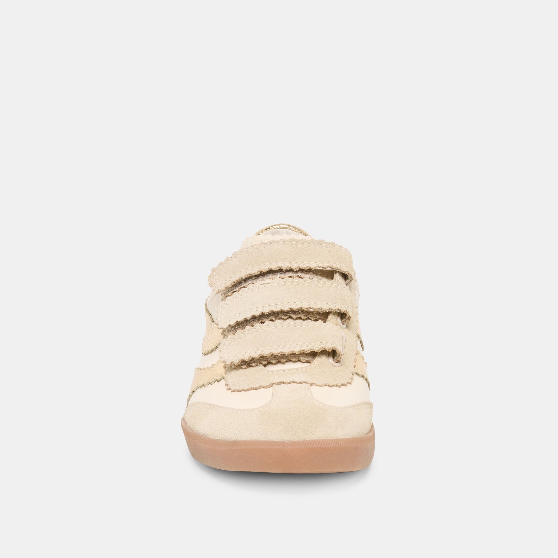 Dolce Vita Merit Velcro White Gold Leather Sneakers