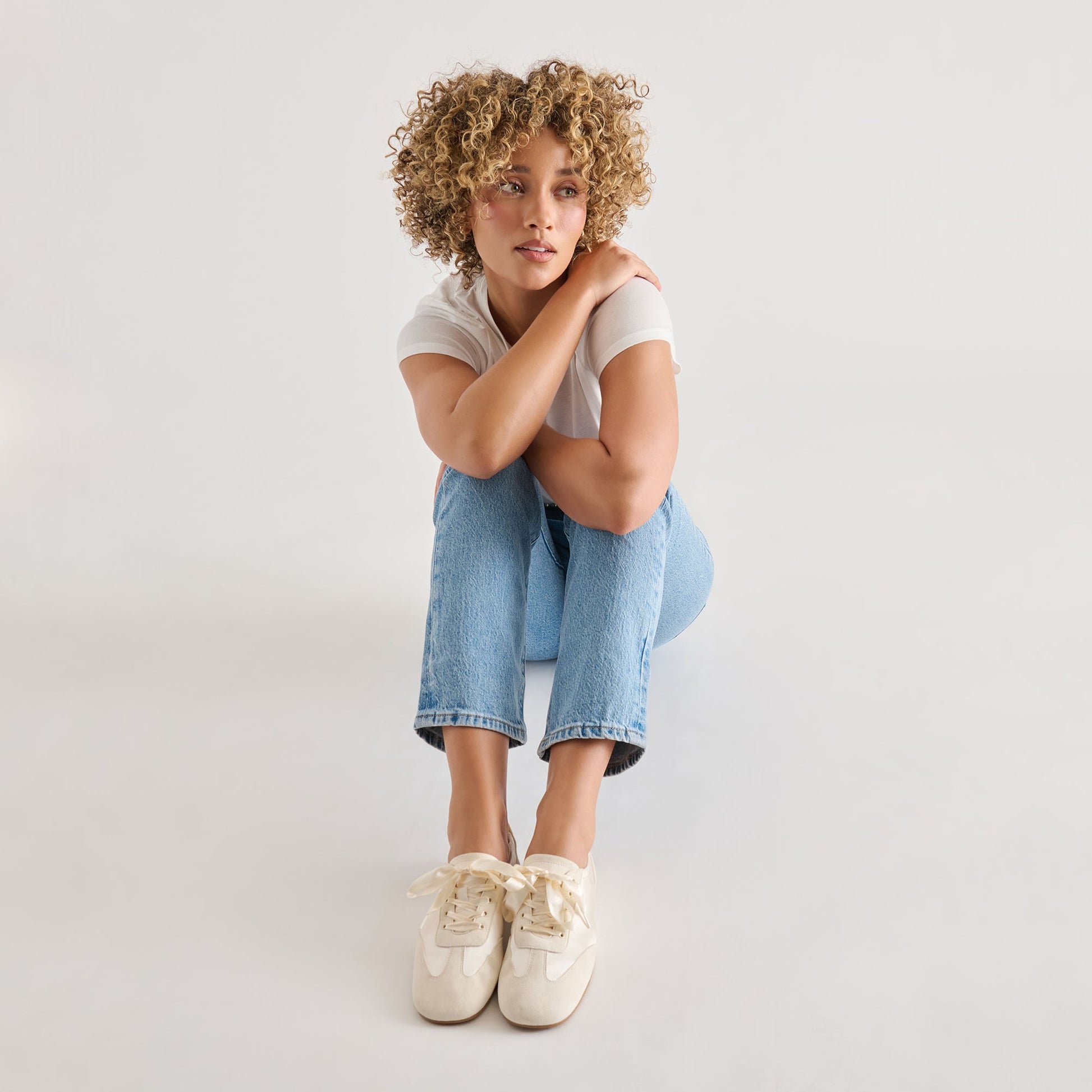 Dolce Vita Itzy Vanilla Satin Sneakers