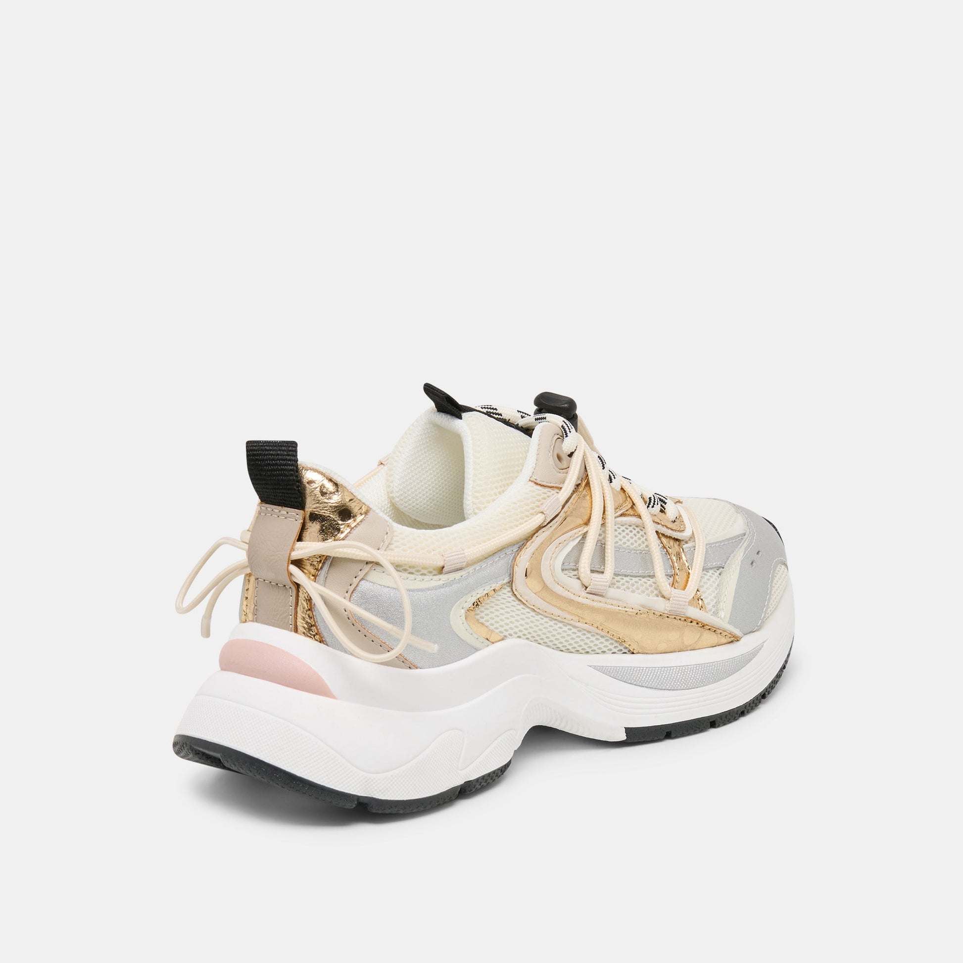 Dolce Vita Selmar Silver Gold Leather Sneakers