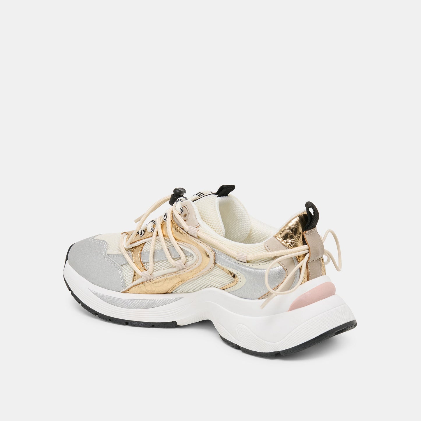 Dolce Vita Selmar Silver Gold Leather Sneakers