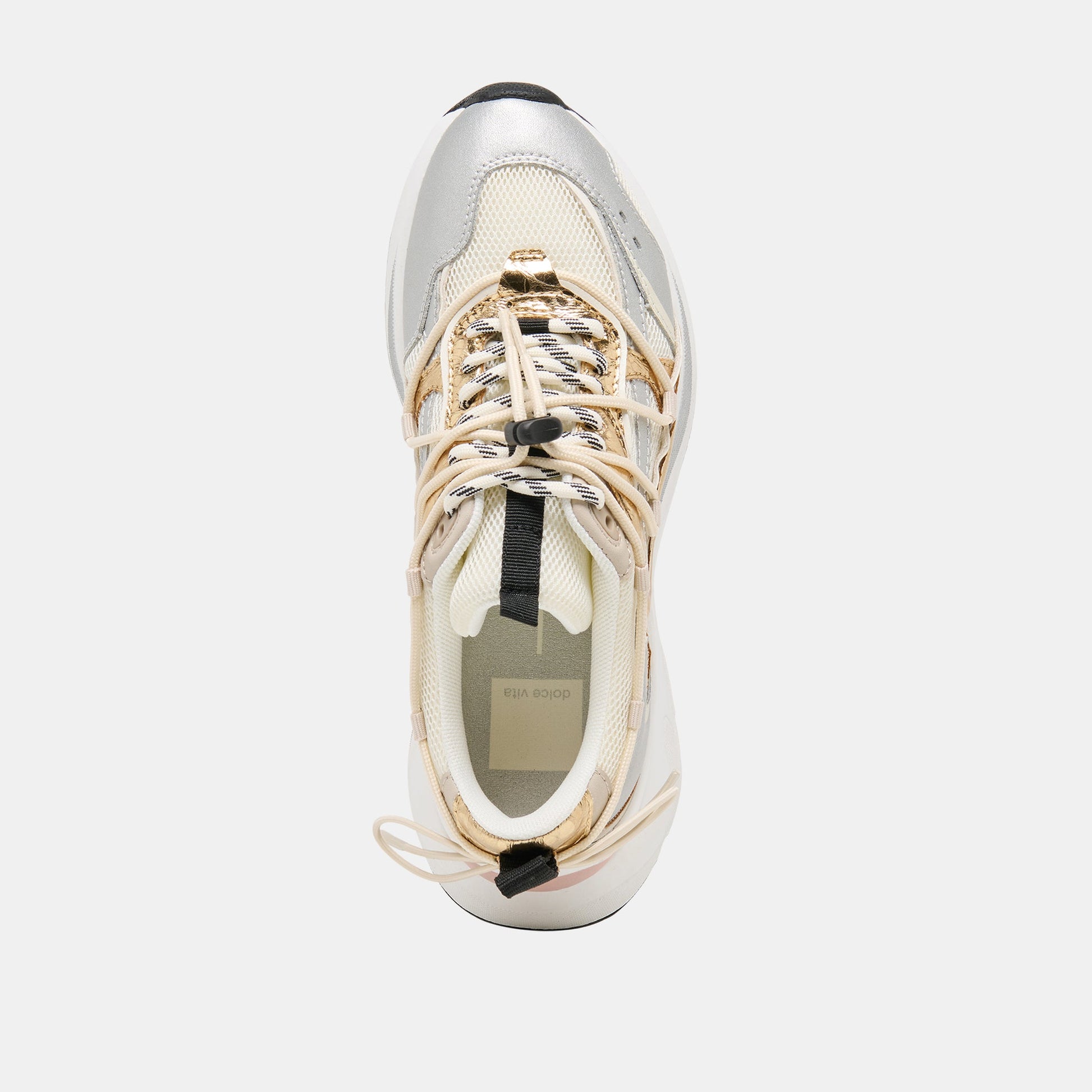Dolce Vita Selmar Silver Gold Leather Sneakers