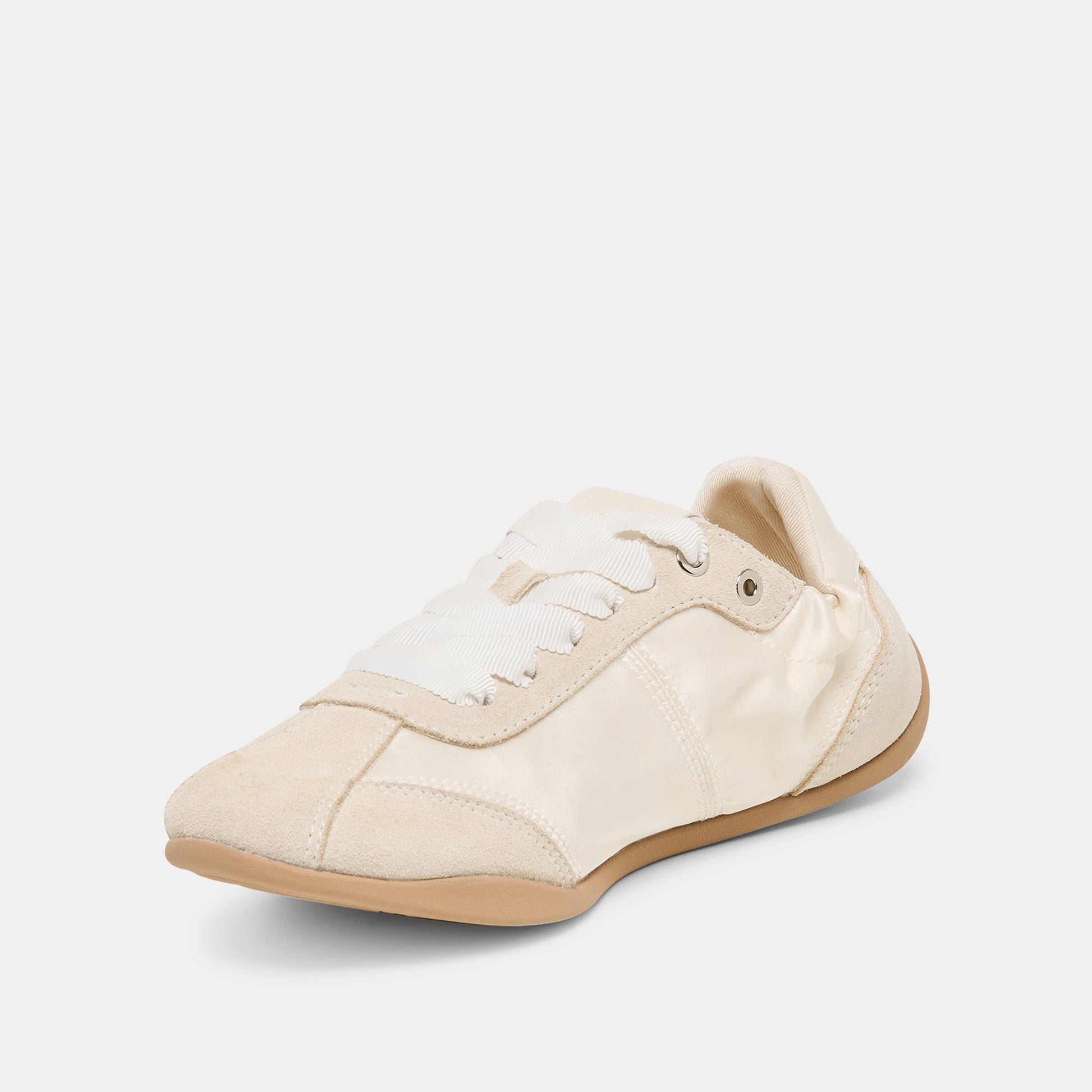 Dolce Vita Dakoda Off White Satin Sneakers
