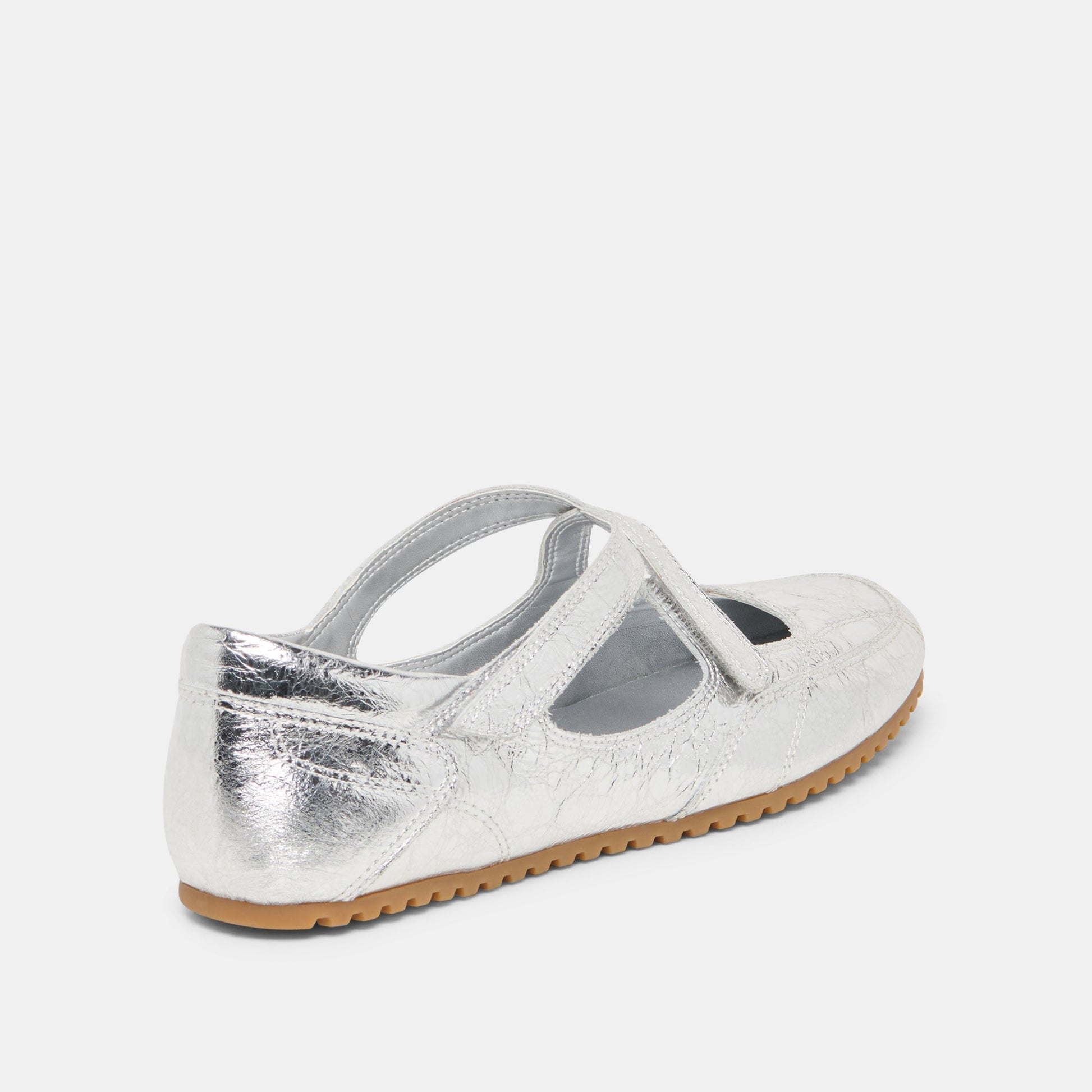 Dolce Vita YONO Silver Distressed Leather Ballet Sneaker Flats