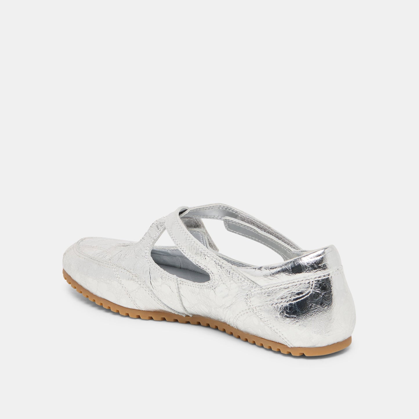 Dolce Vita YONO Silver Distressed Leather Ballet Sneaker Flats